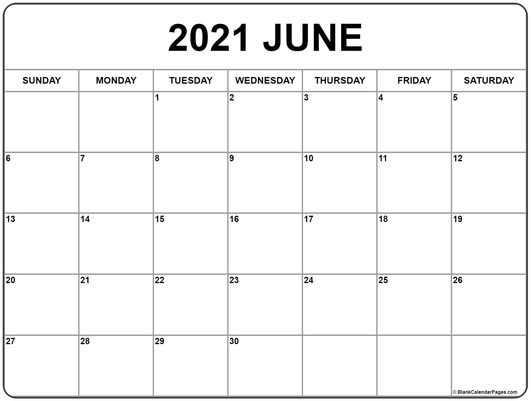 June 2021 Calendar | Free Printable Monthly Calendars Father&amp;#039;S Day 2021 Calendar