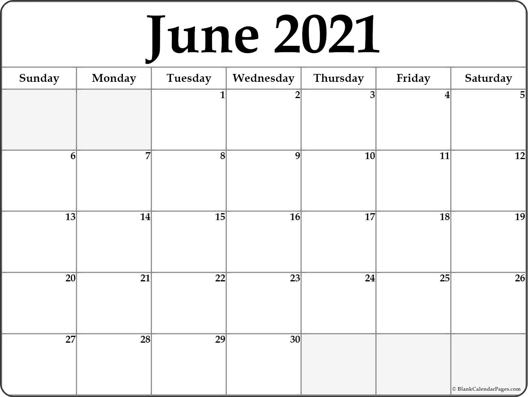 June 2021 Calendar | Free Printable Monthly Calendars Father&#039;S Day 2021 Calendar