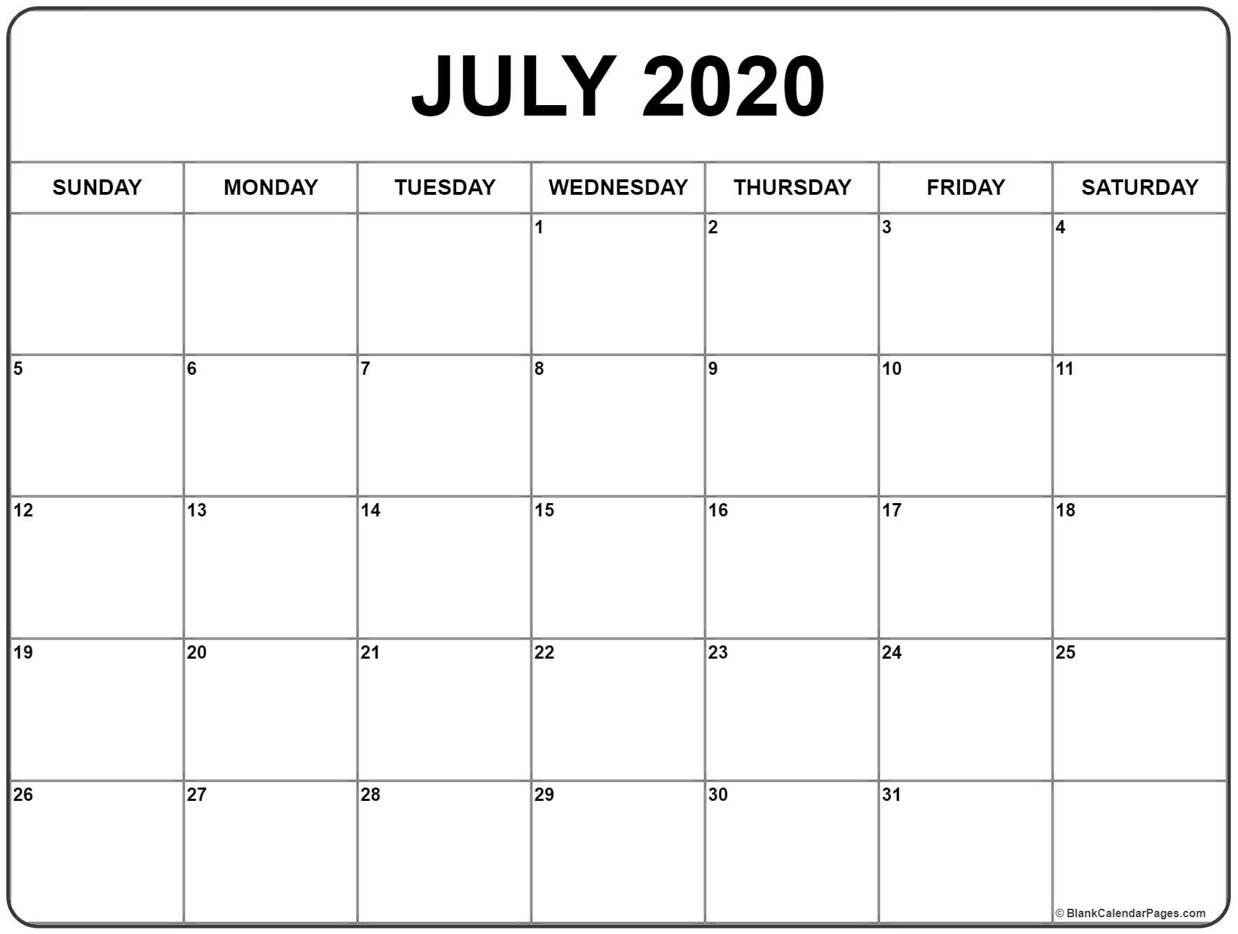 Large Box Printable Calendar 2020 Google - Calendar Calendar Template Big Boxes