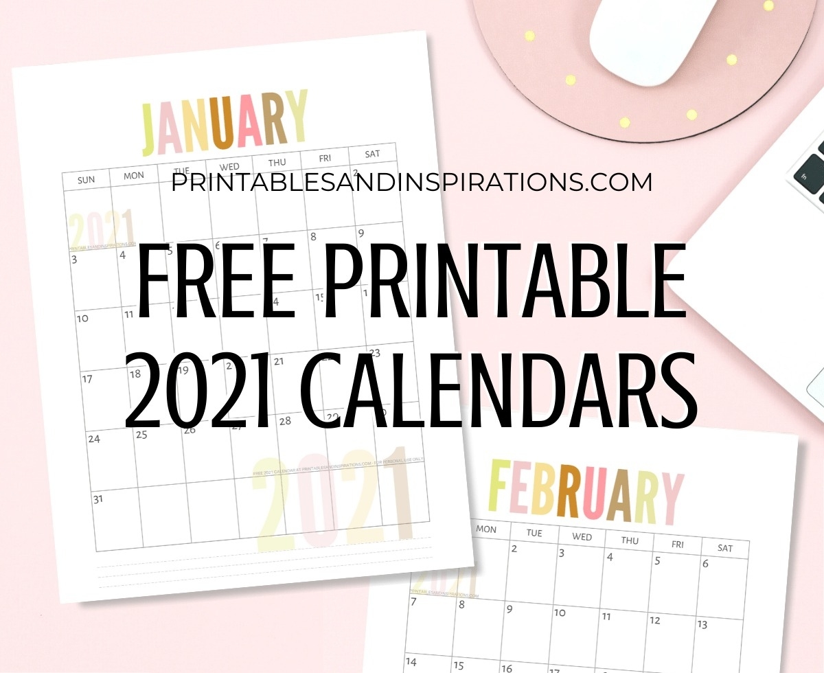 List Of Free Printable 2021 Calendar Pdf - Printables And Desktop Calendars 2021 Free Printable