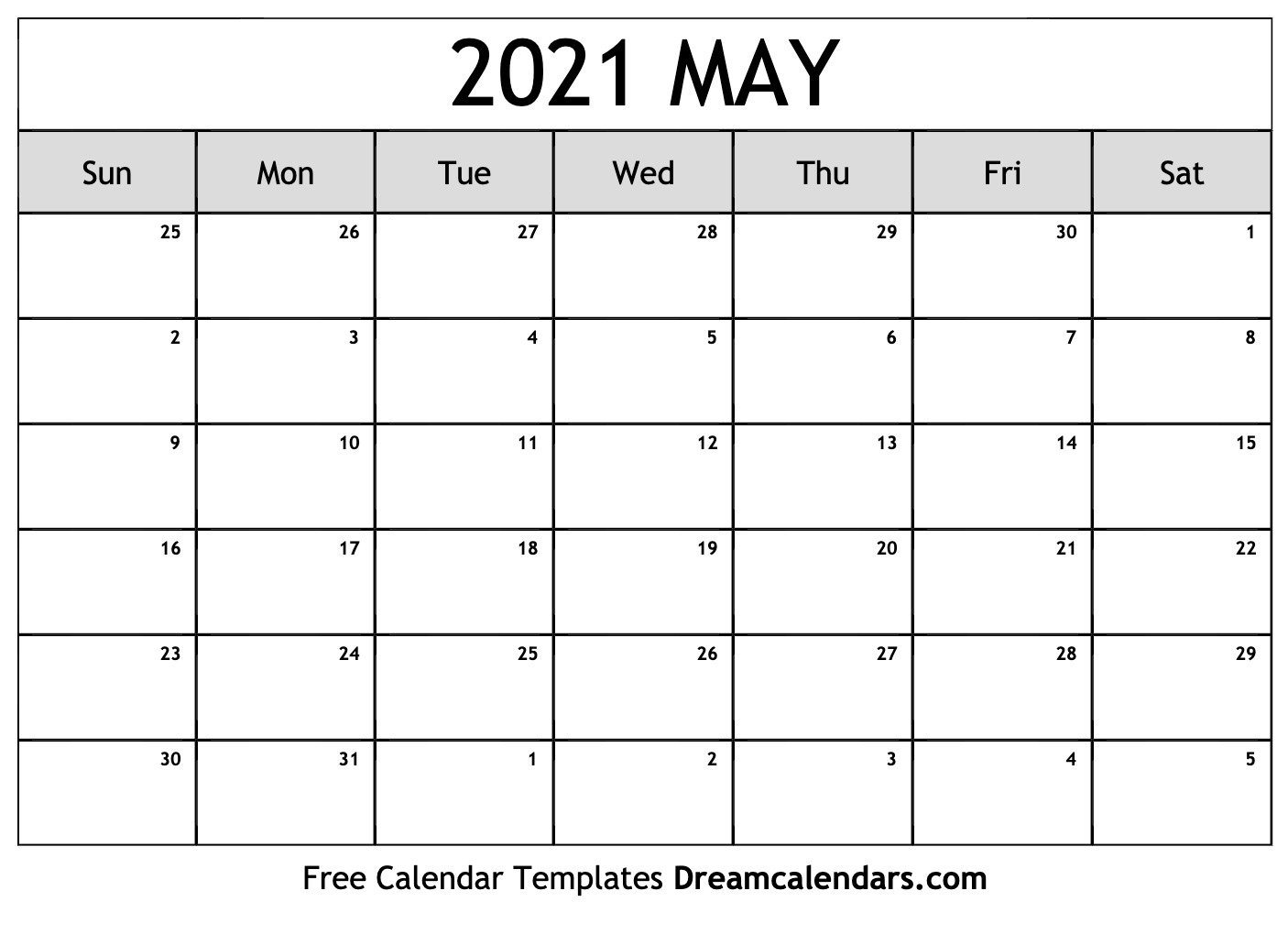 May 2021 Calendar | Free Blank Printable Templates May 2021 Calendar