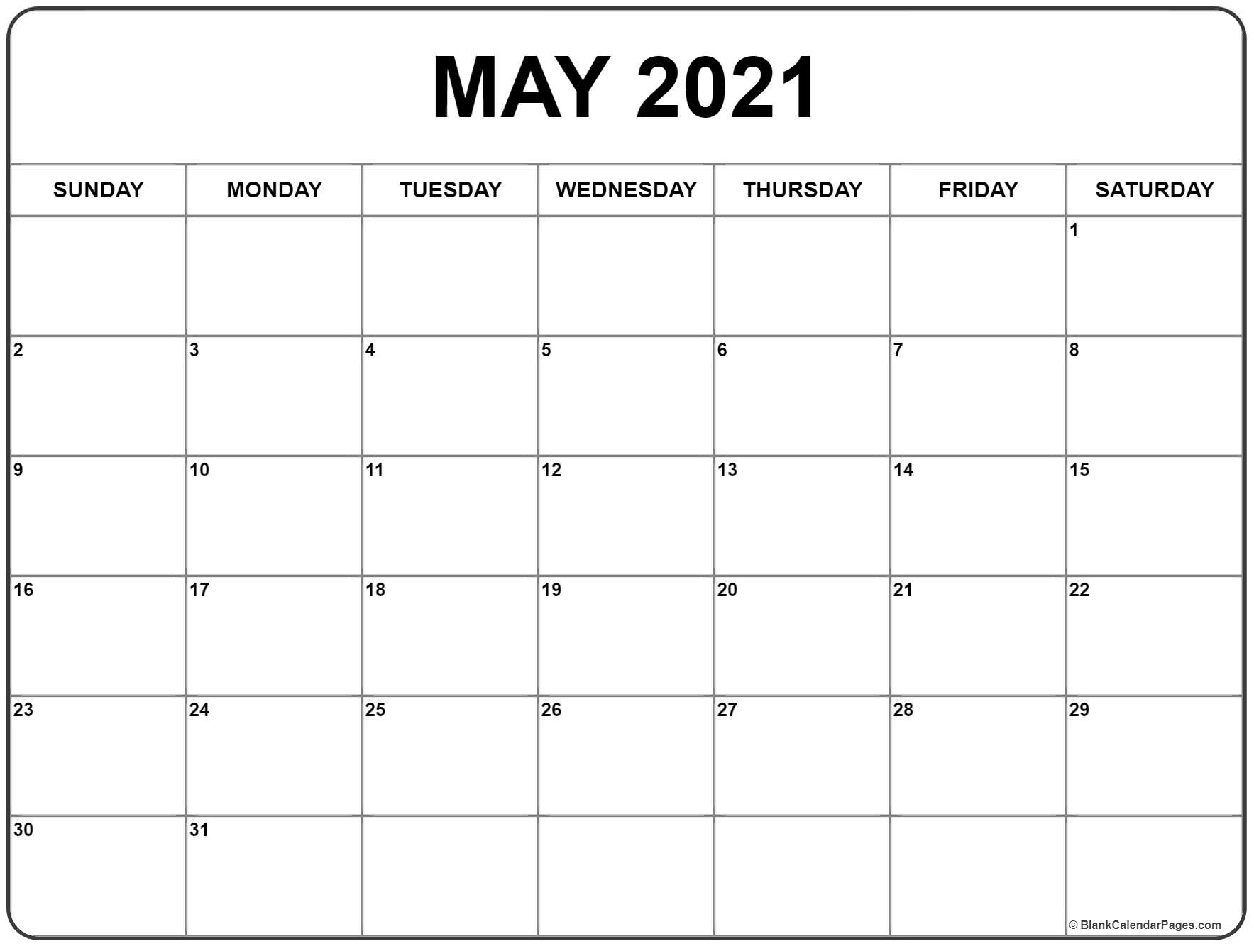 May 2021 Calendar | Free Printable Monthly Calendars Free Printable Calendar With Lines On Days 2021