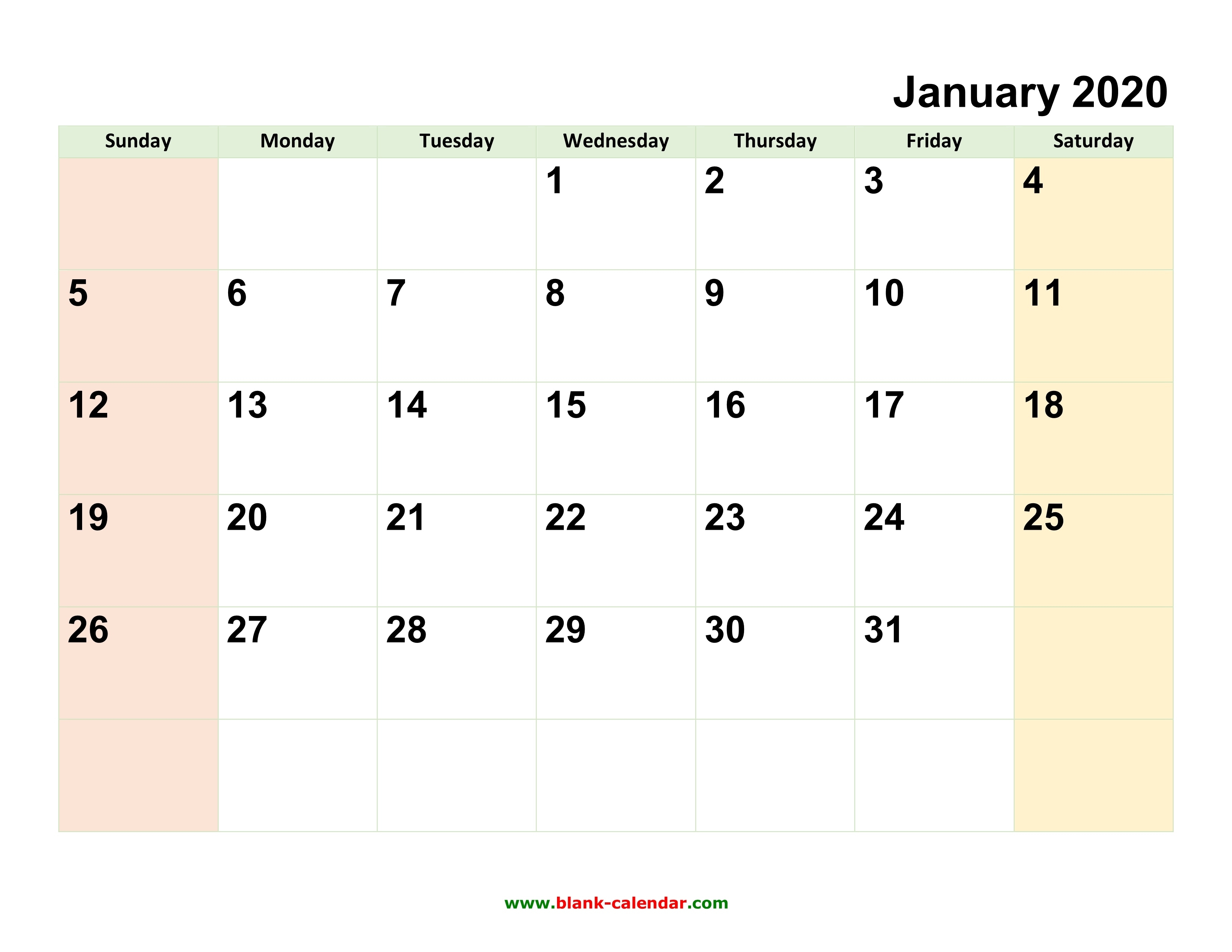 Monthly Calendar 2020 | Free Download, Editable And Printable Calendar Template Editable Free