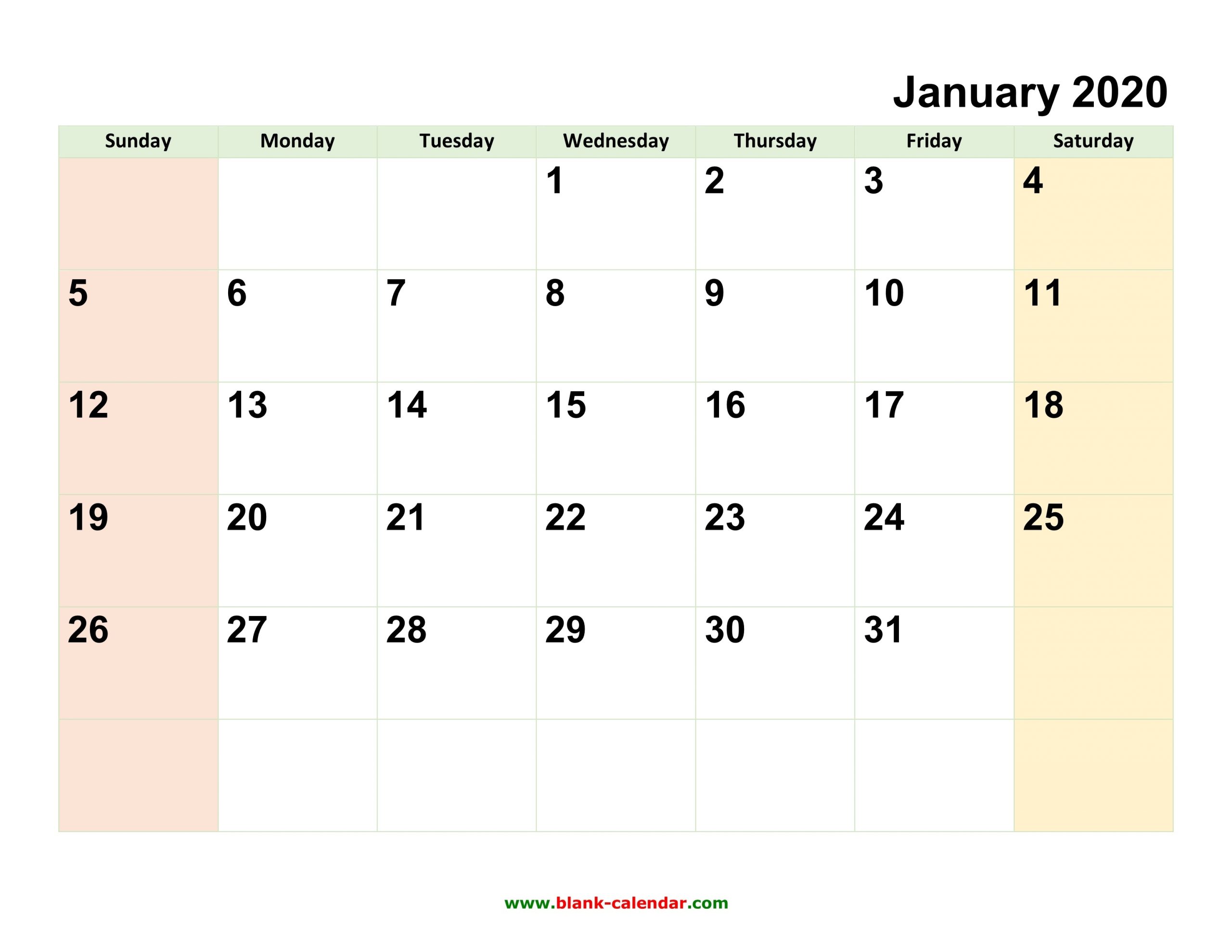 Monthly Calendar 2020 | Free Download, Editable And Printable Calendar Template That Can Be Edited