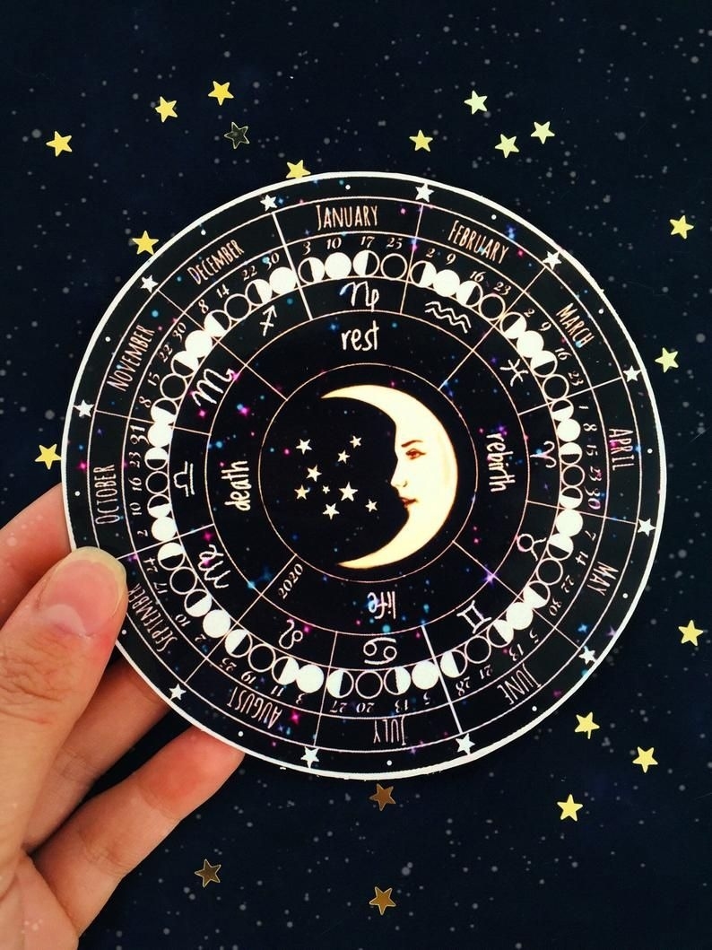 Moon Calendar 2020 Lunar Calendar Zodiac Calendar | Etsy In Moon Calendar In Zodiac