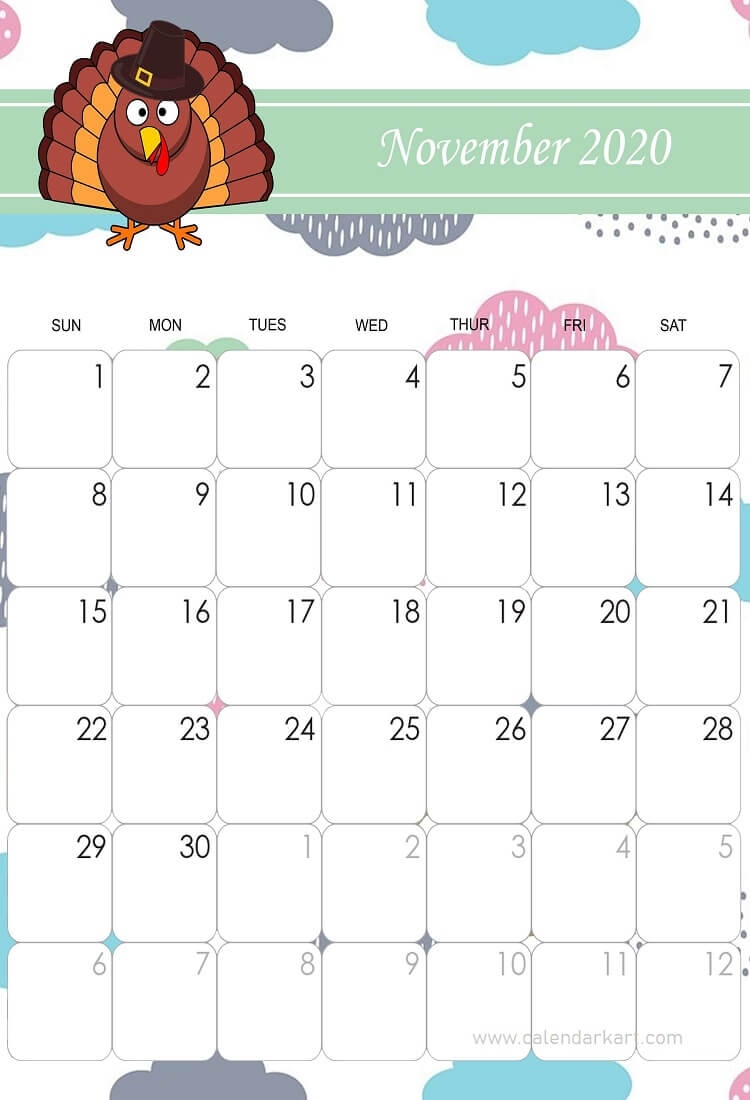 November 2020 Calendar Black Friday Theme In 2020 | Cute November Calendar Template Kindergarten