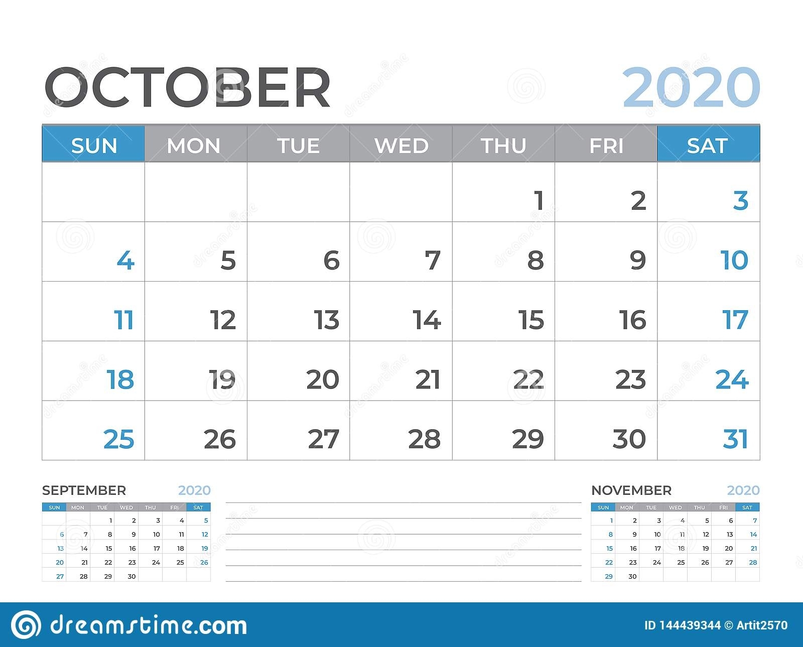 October 2020 Calendar Template, Desk Calendar Layout Size 8 6 X 6 Calendar Template