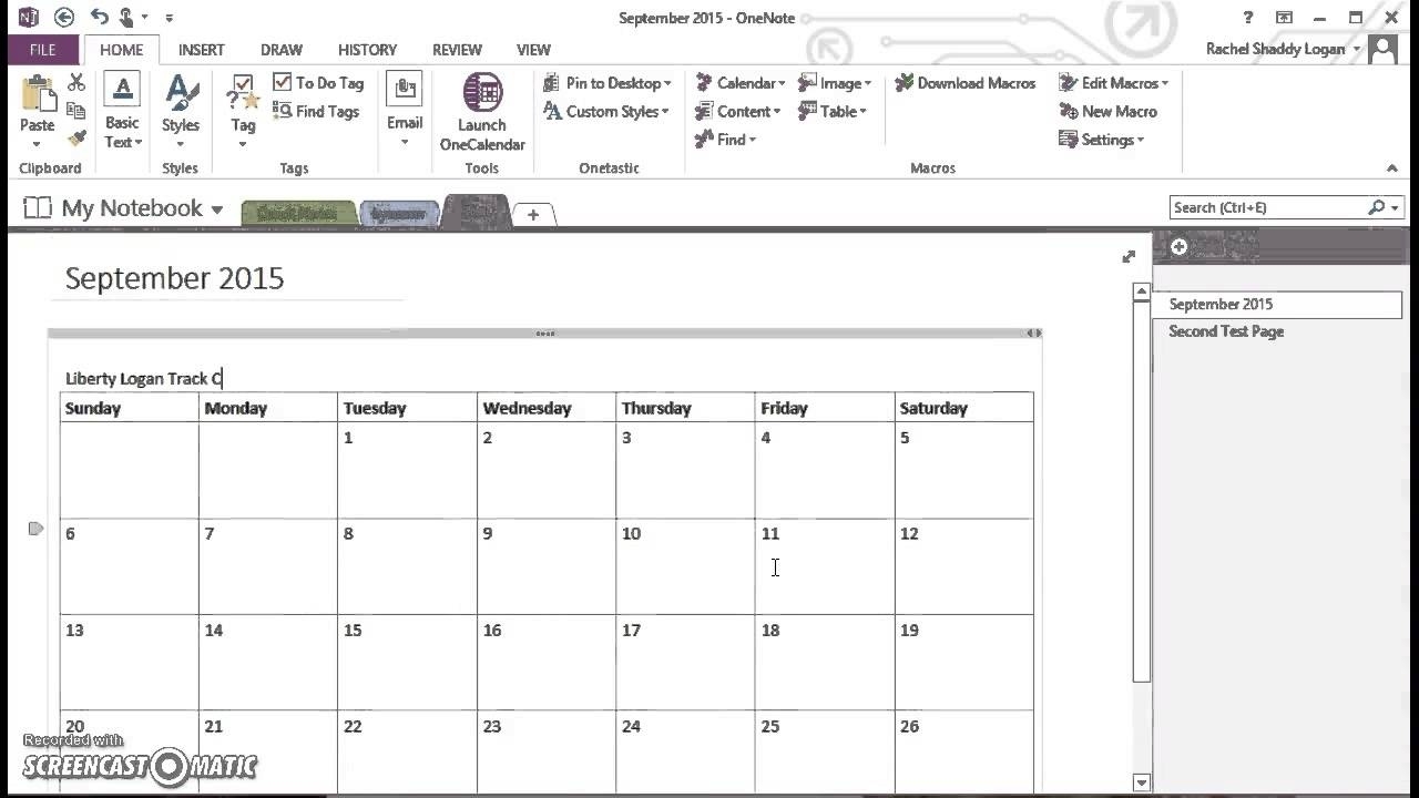 Onenote For Homeschool - Insert Monthly Calendar Calendar Template For Onenote