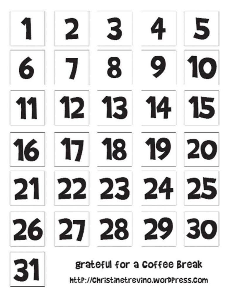Pin On Calendar Numbers Free Calendar Numbers Template
