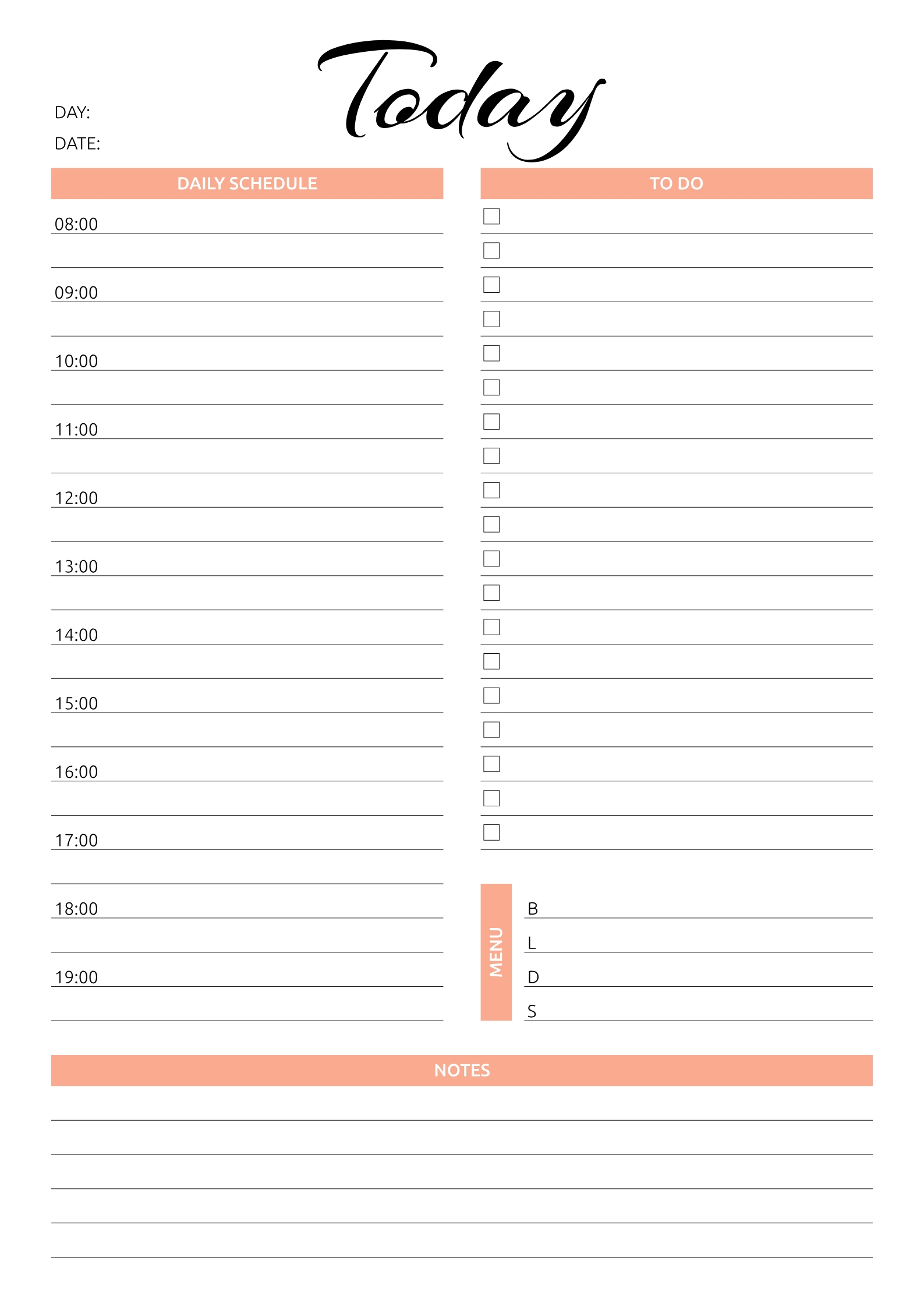 Pin On Daily Planners Calendar Template By Day