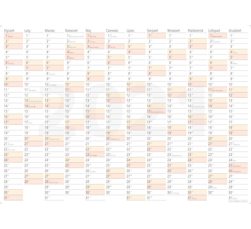 Planer Ścienny - Kalendarz 2021, Format 144X102 Cm (B0 Kalendarz Roczny 2021 2021