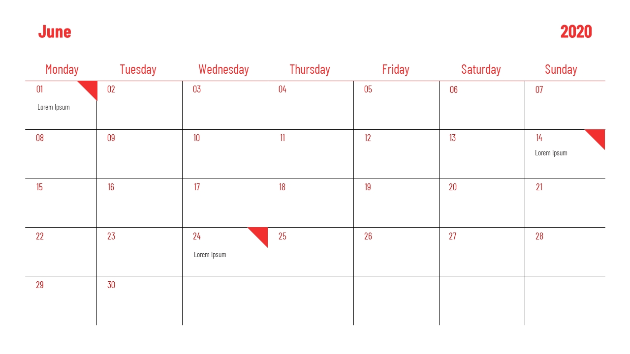 Powerpoint Calendar Template For June 2020 Calendar Template For Powerpoint
