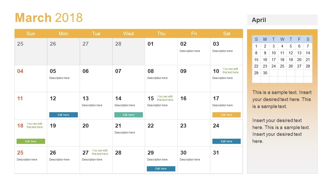 Powerpoint Calendar Template Year 2018 Calendar Template For Powerpoint