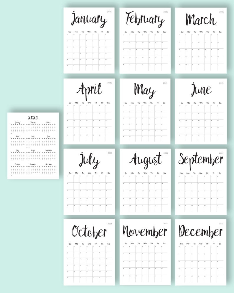 Printable Calendar 2021 2022 Desk Calendar Pdf Download 3 Month Printed A3 Calendar 2021