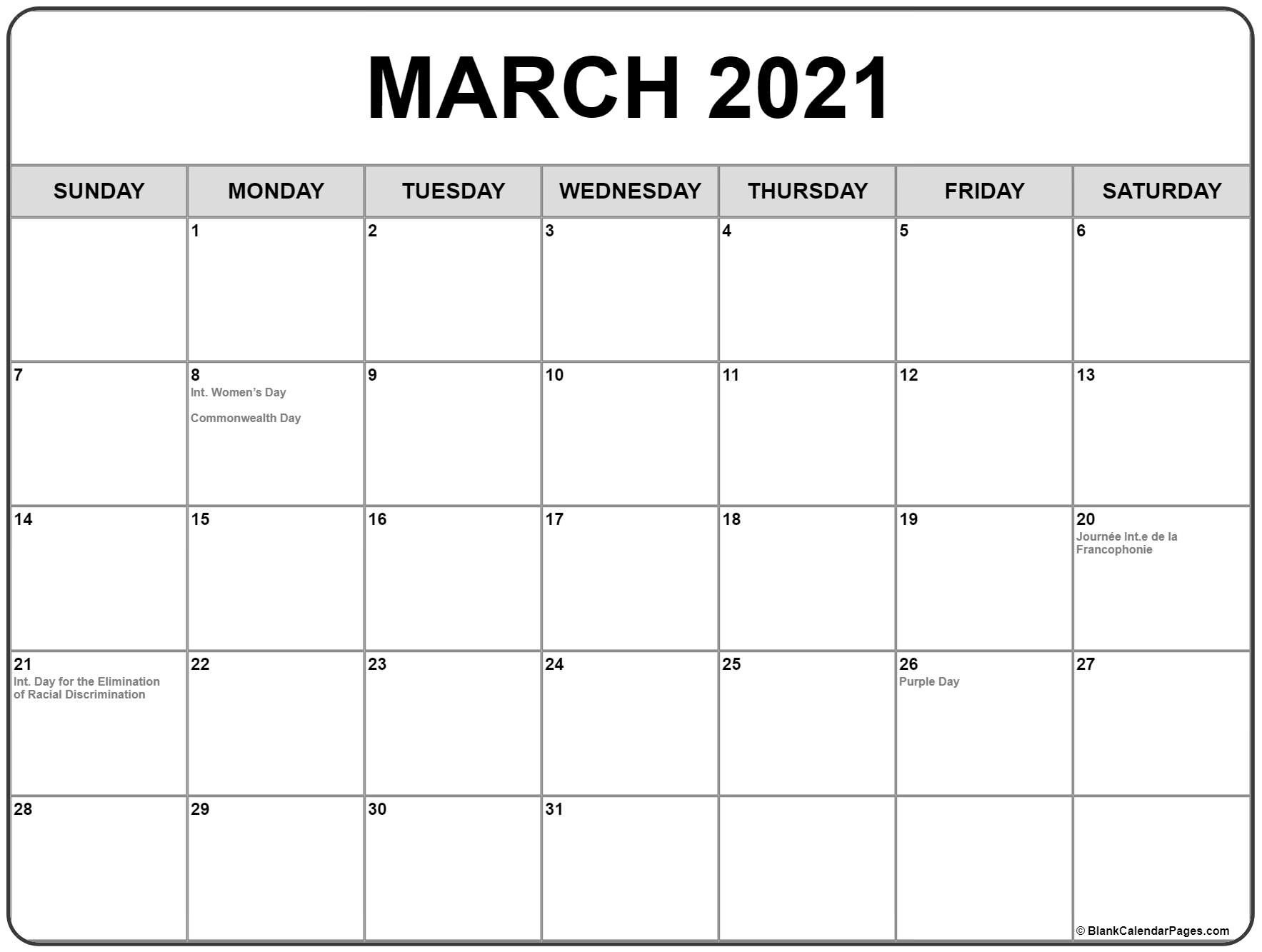 Printable Calendar 2021 Canada Full | Free Printable Wincalander 2021 Editable Monthly Calendar Templates