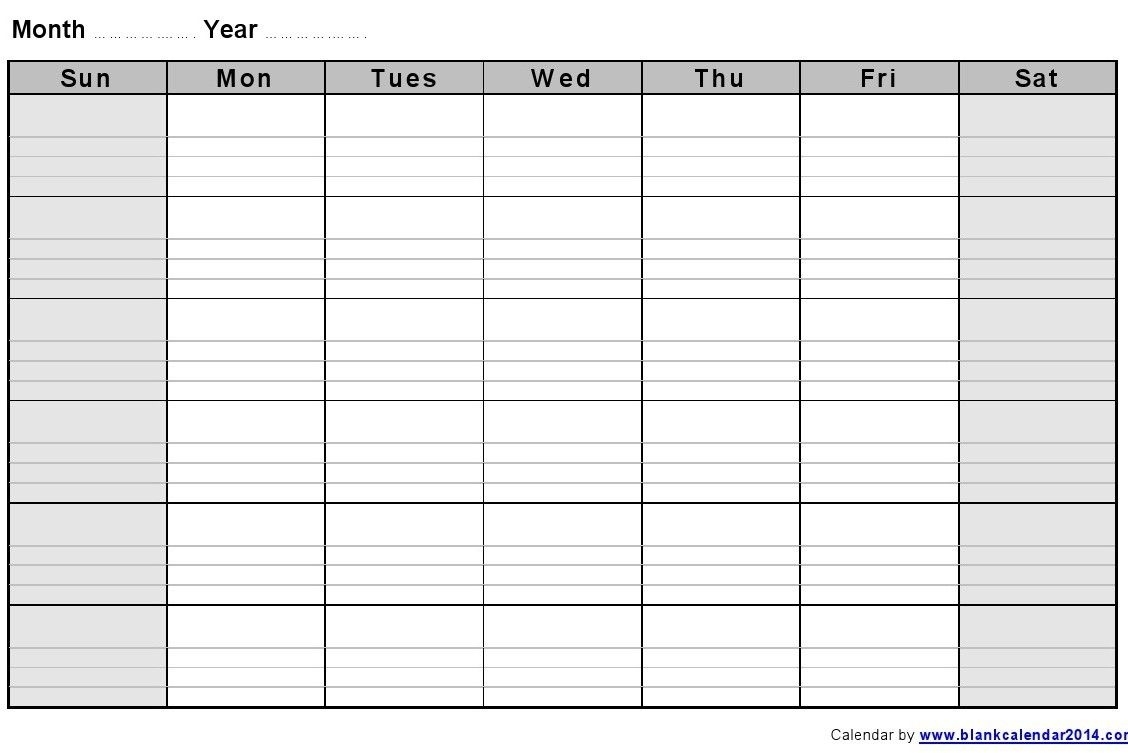 Printable Calendar With Lines | Calendar Printables Free For Calendar Template With Lines
