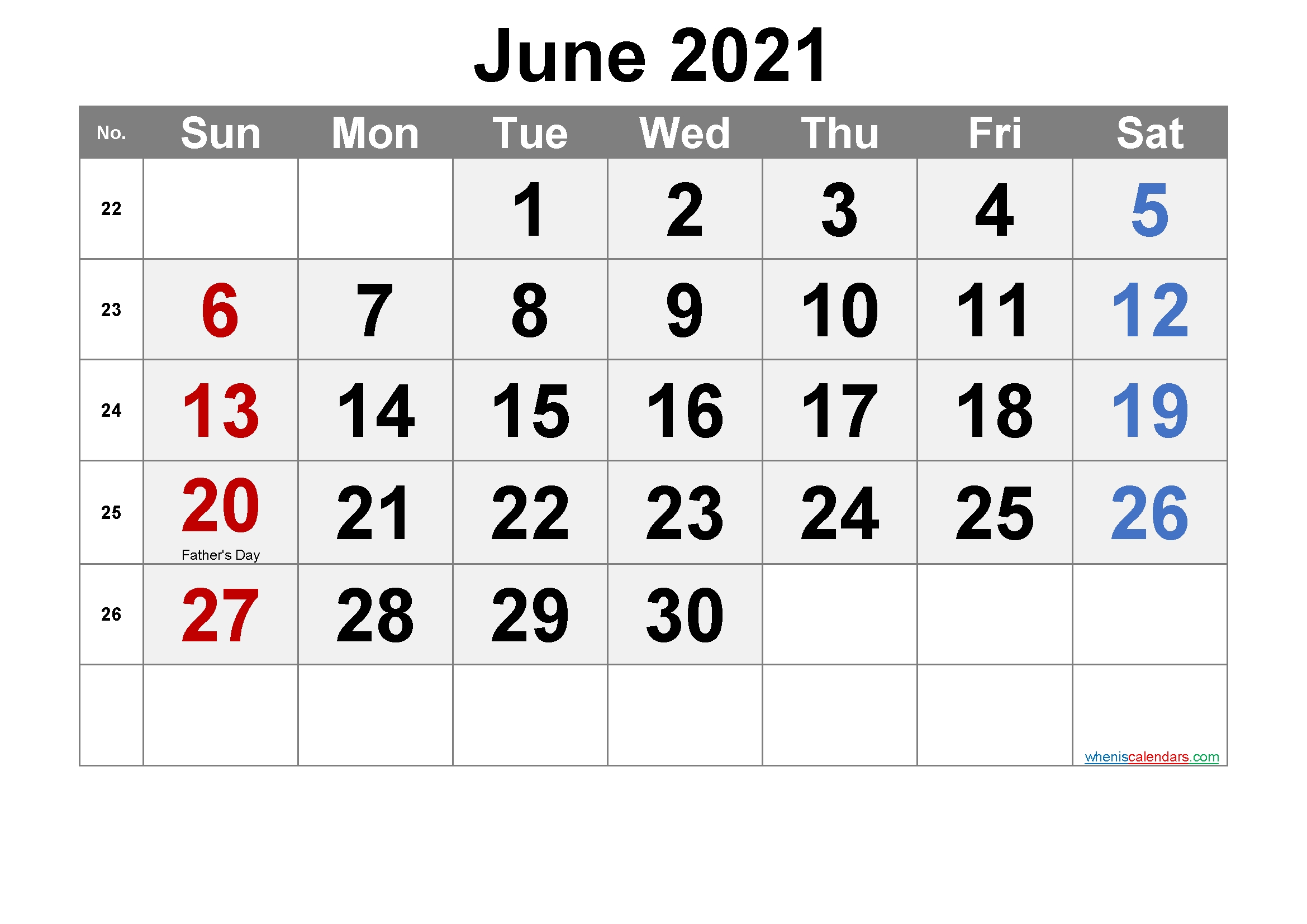 Printable June 2021 Calendar Pdf-Template No.ar21M66 – Free Father&#039;S Day 2021 Calendar