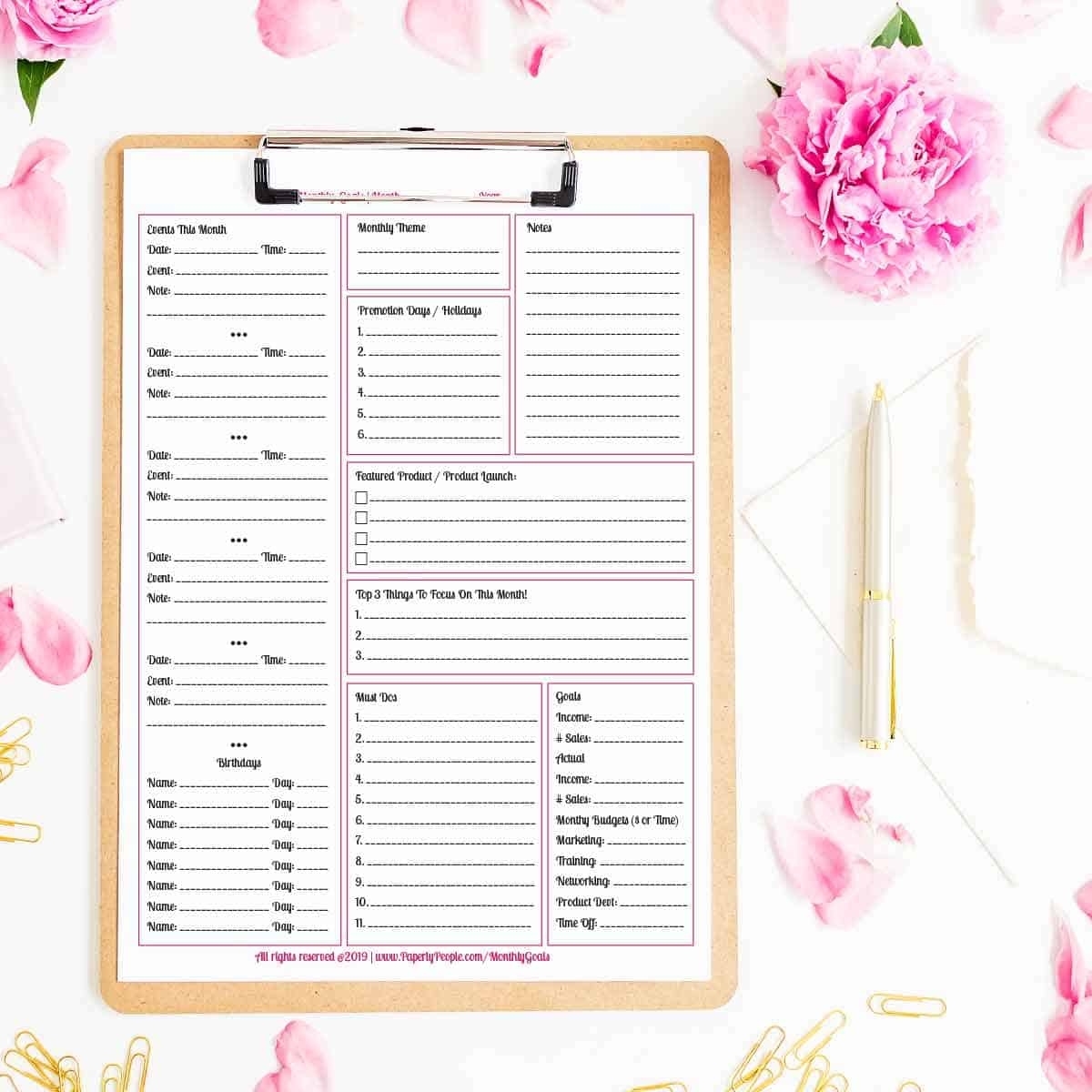 Printable Planner Calendar System For Staples Arc System Or 3-Ring Binder Calendar Template