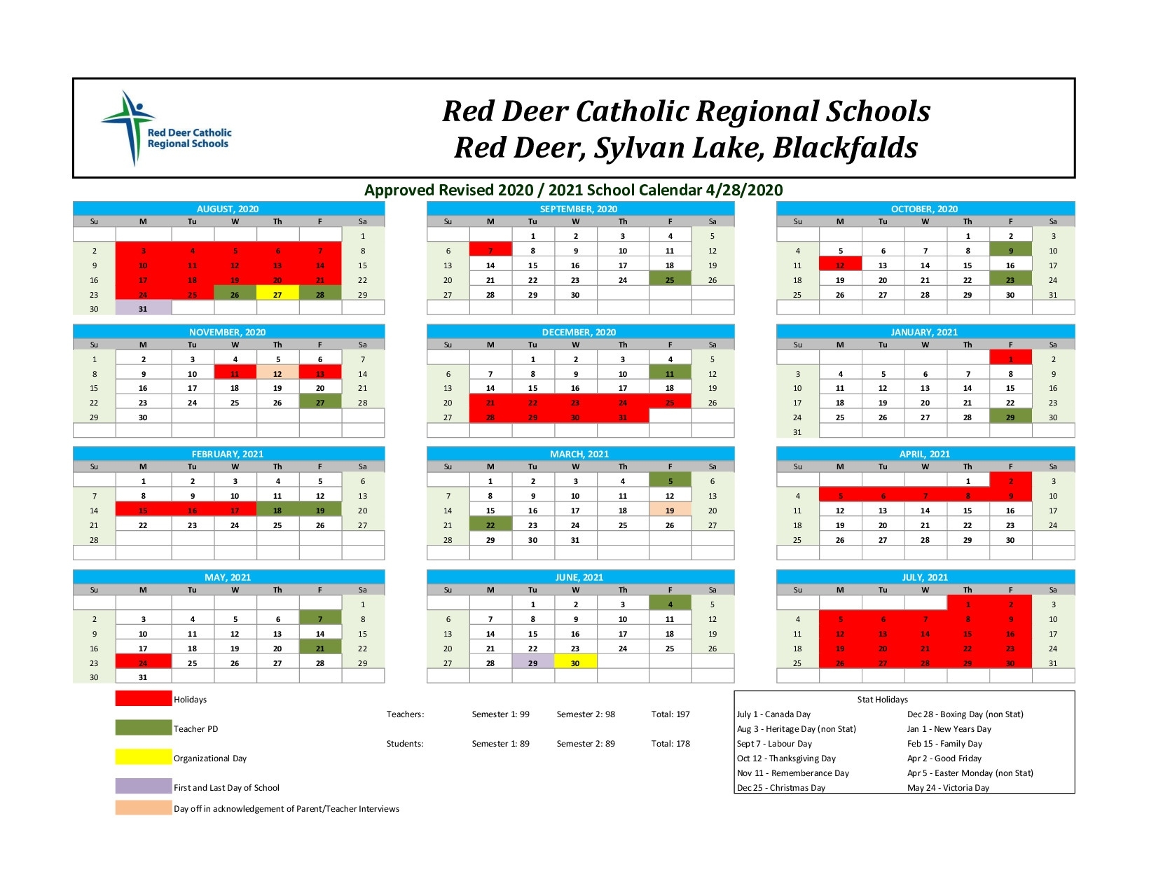 School Year Calendars | St. Patrick&#039;S Community School Sick Day Calendar For Employees 2021