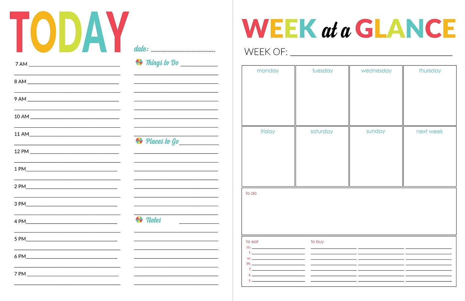 School Year Organizer &amp; Planner Printable Pack Calendar Template Daily Planner