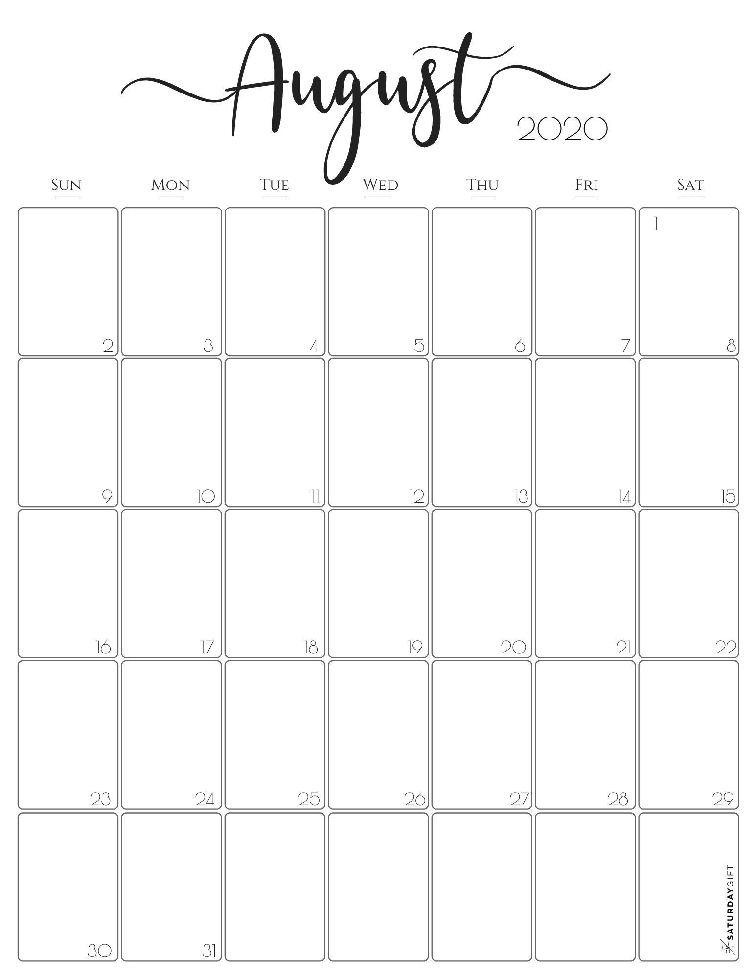 Simple &amp; Elegant Vertical 2021 Monthly Calendar - Pretty Календарь Планировщик Август 2021