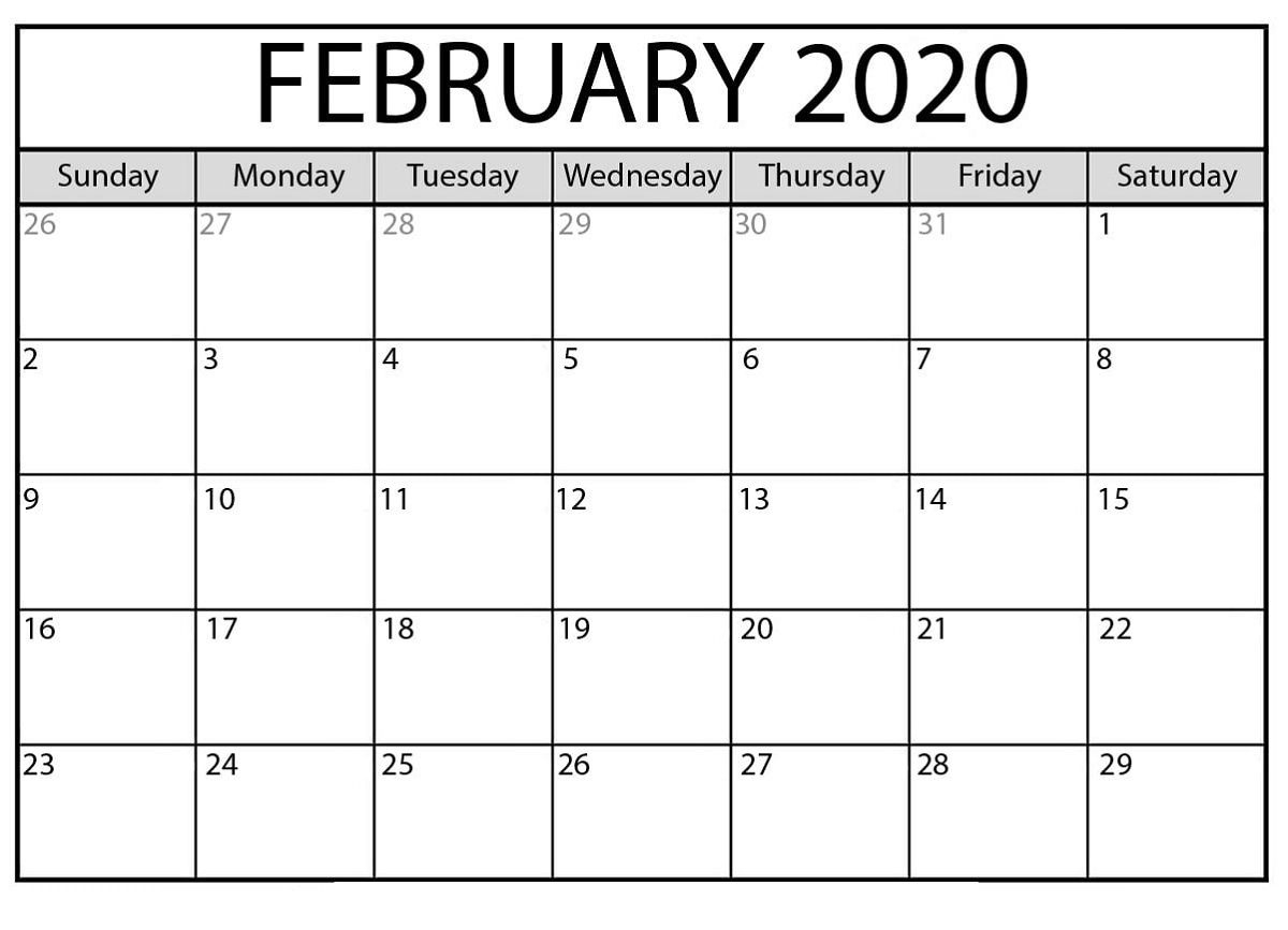 The Outstanding Free Printable Calendar Templates 2020 For Free Calendar Template Printable
