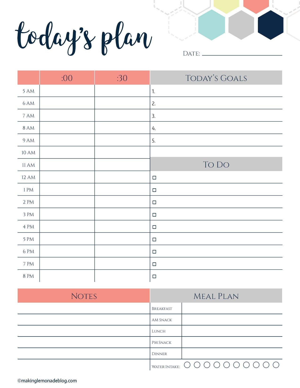This Free Printable Daily Planner Changes Everything Page A Day Calendar Template