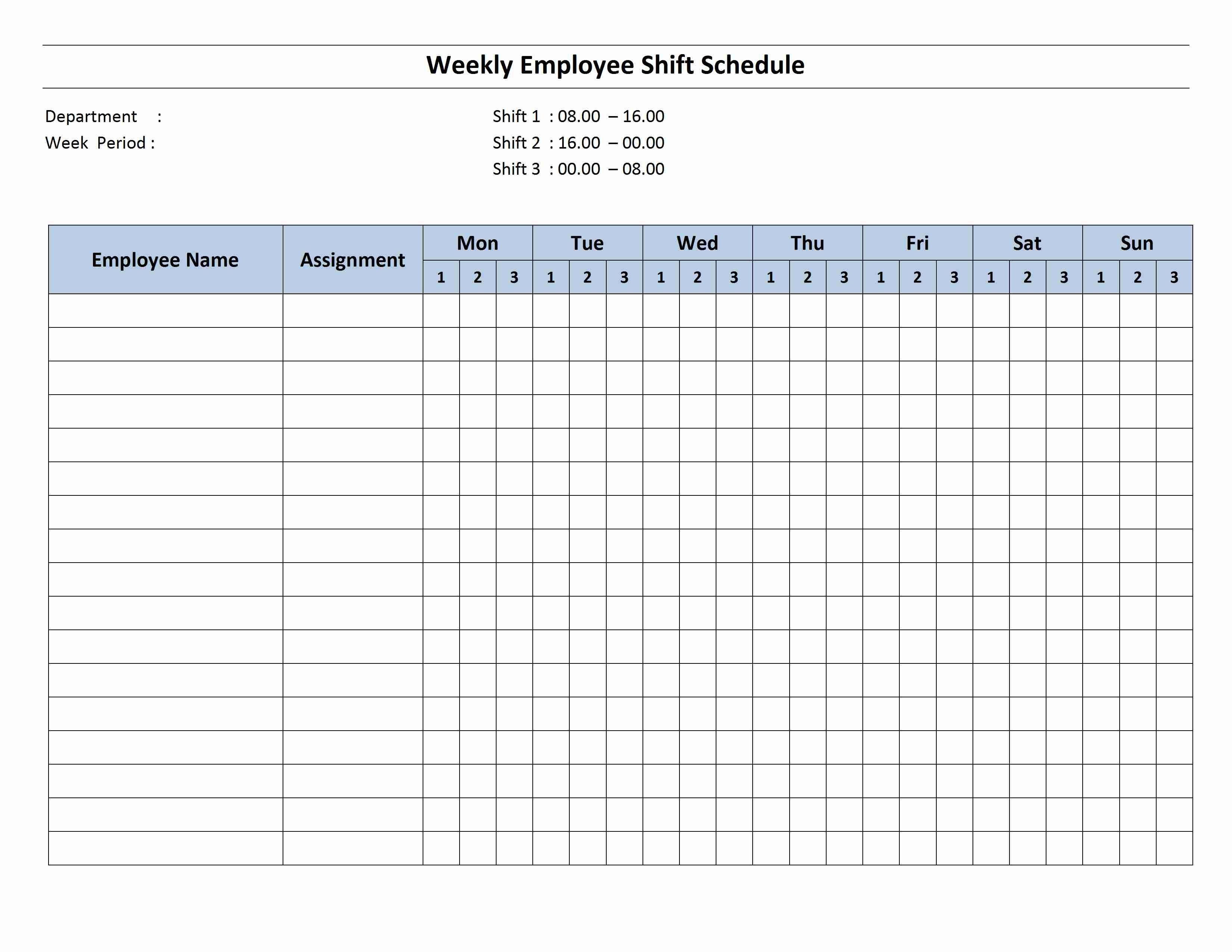 Weekly 8 Hour Shift Schedule | Cleaning Schedule Templates Free Calendar Schedule Template