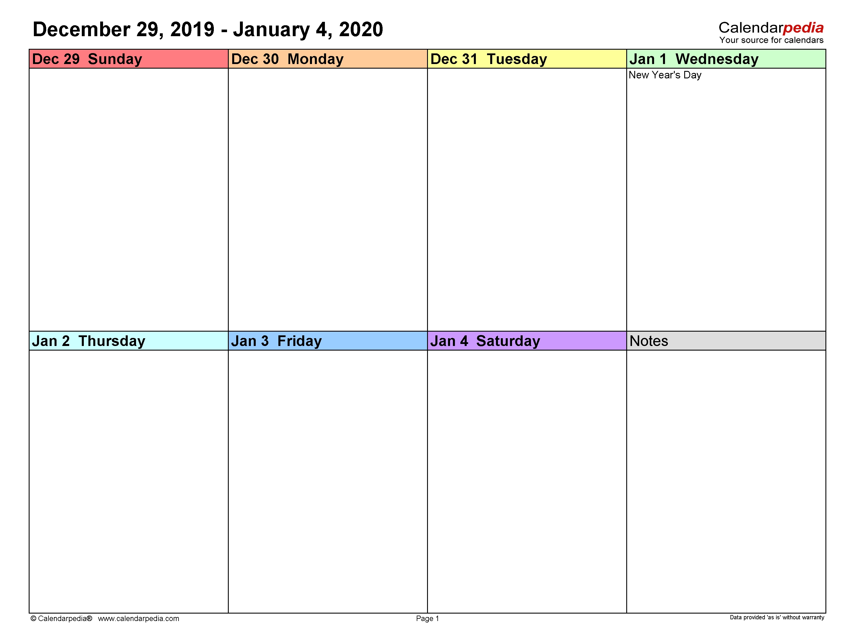 Weekly Calendars 2020 For Word - 12 Free Printable Templates 1 Week Calendar Template Word