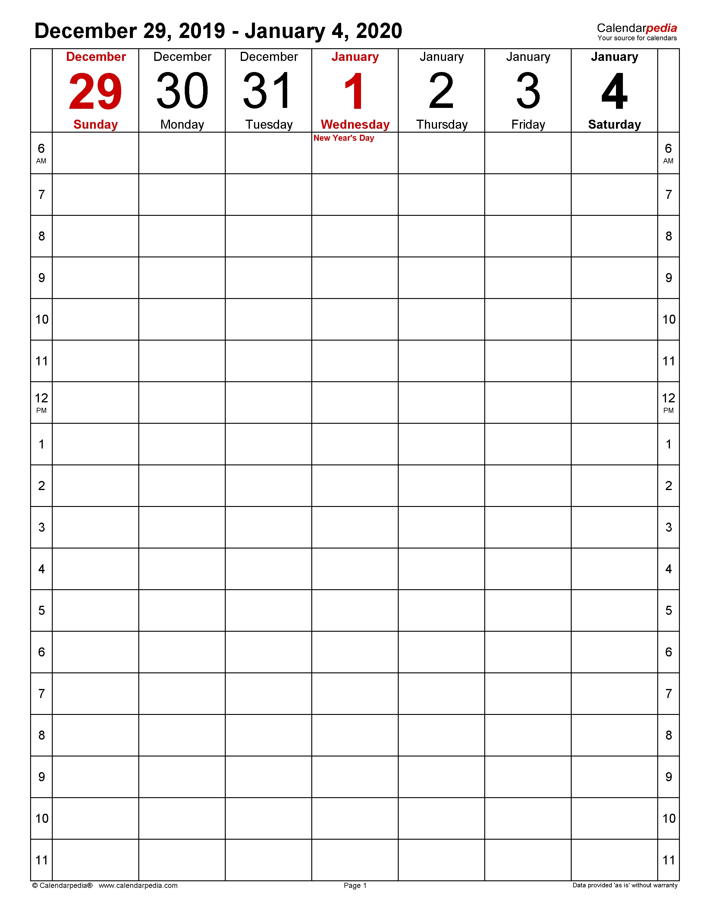Weekly Calendars 2020 For Word - 12 Free Printable Templates Weekly Calendar Template 30 Minute Increments