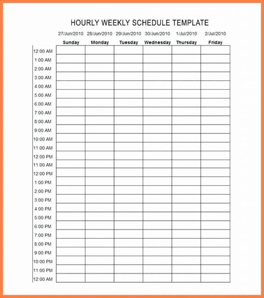 Weekly Hourly Schedule Template Hour Pdf Blank Calendar Calendar Template By Hour