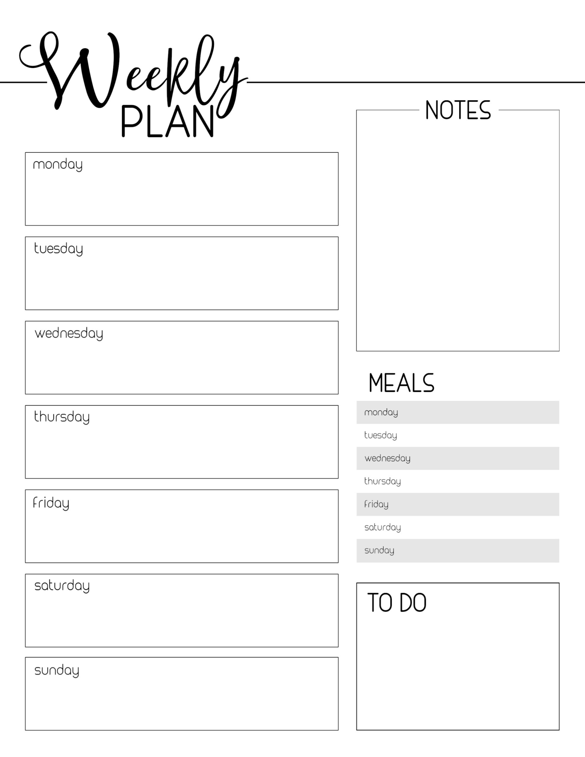 Weekly Planner Template Free Printable | Paper Trail Design Free Calendar Template Printable