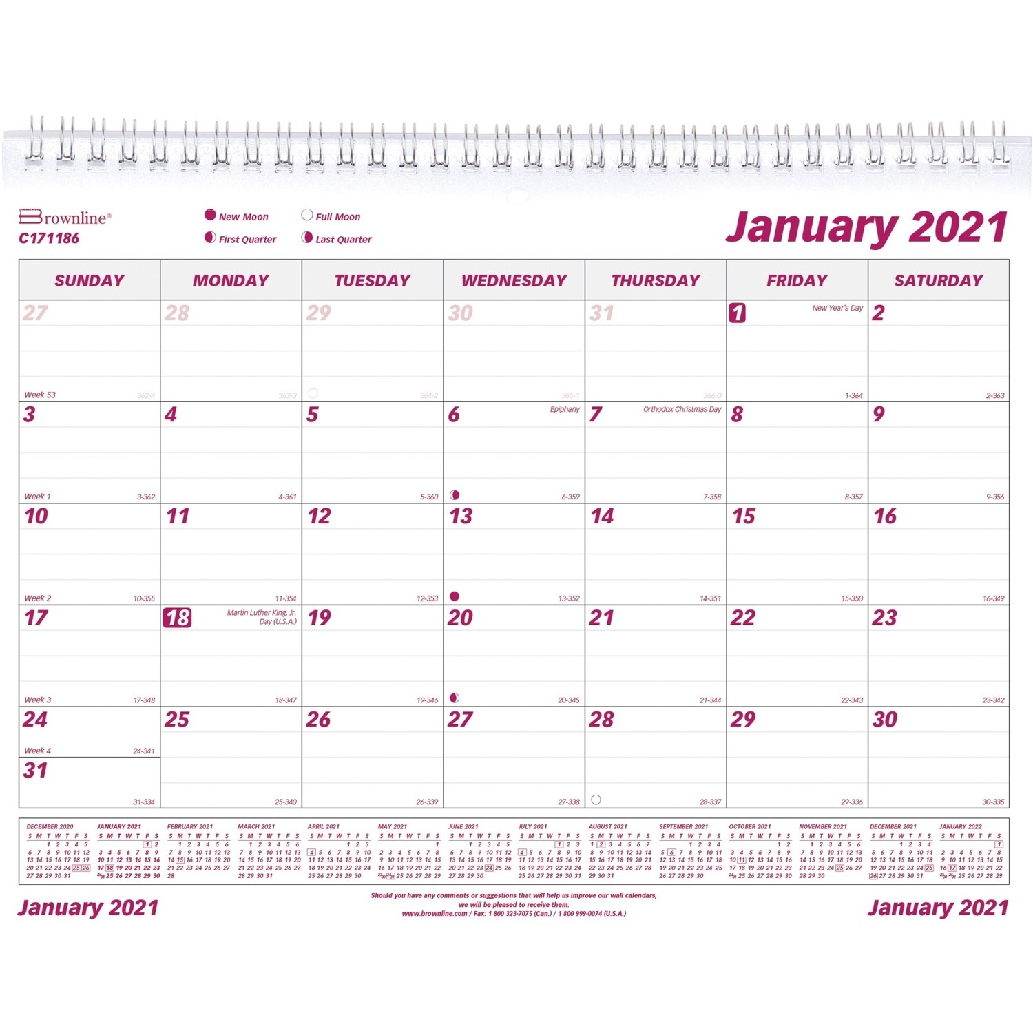 West Coast Office Supplies :: Office Supplies :: Calendars 2021 Yearly Julian Calendar