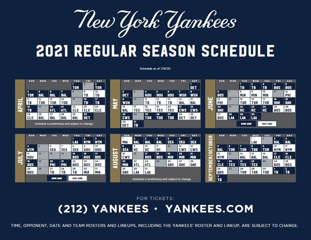 Yankees Release 2021 Schedule - Pinstriped Prospects Atlanta Braves 2021 Schedule Printable