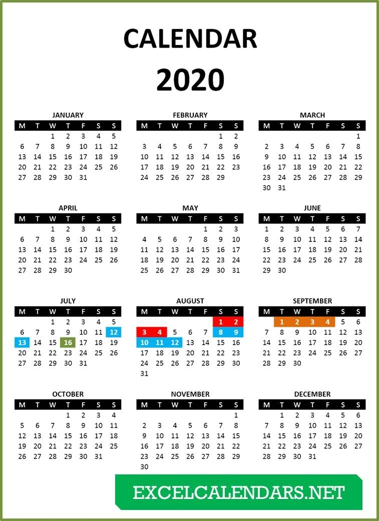 Yearly Calendar Templates For Year 2019 | 2020 | 2021 | 2022 6 Year Calendar Template