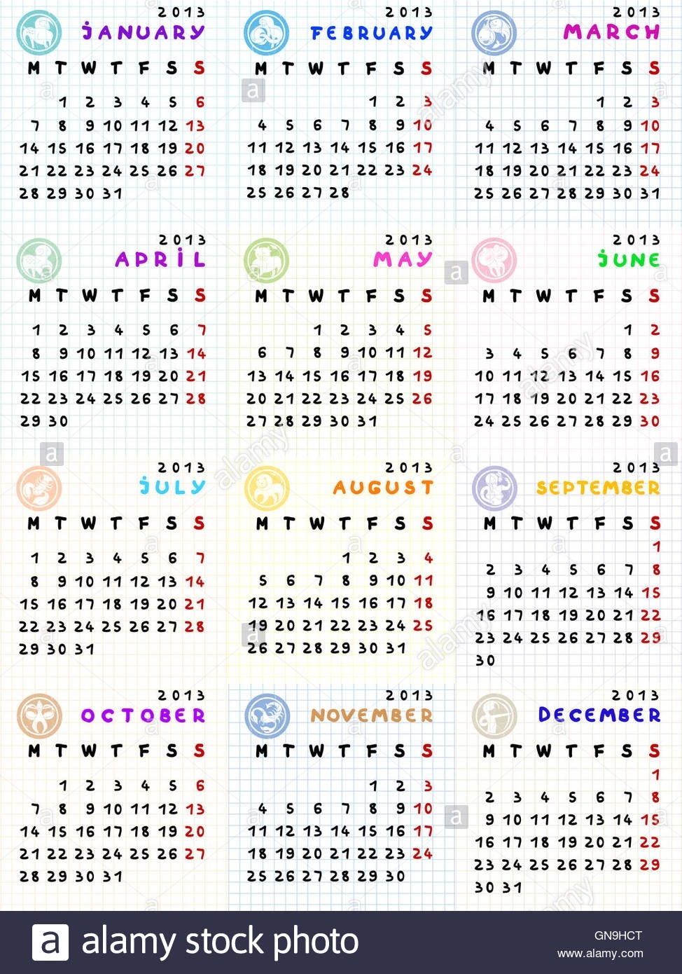 Zodiac Calendar 13 Signs – Printable Blank Calendar Template