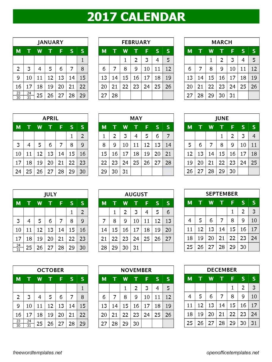 2017 Calendar Template | Open Office Templates Calendar Template Open Office