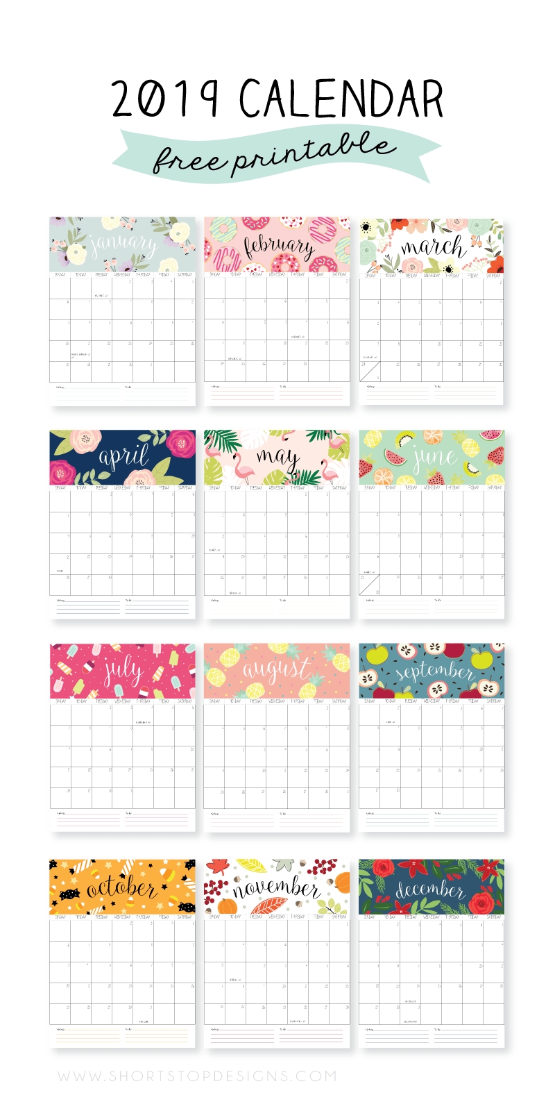 2019 Printable Calendar | Free Printable Calendar, Calendar Print Ready Calendar Template