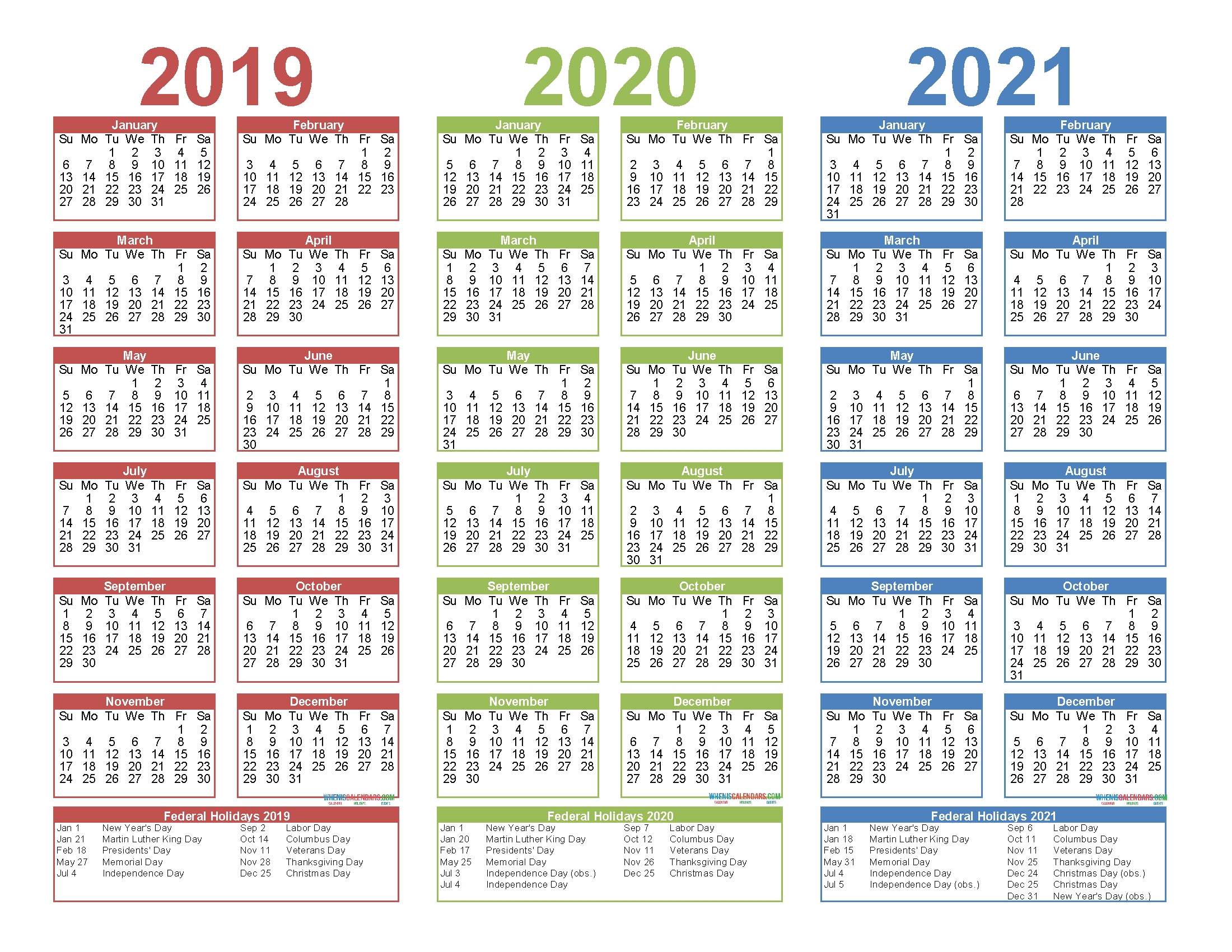 2019 To 2021 Free Calendar Template 3 Year Calendar Printable 3 Year Calendar Template Excel