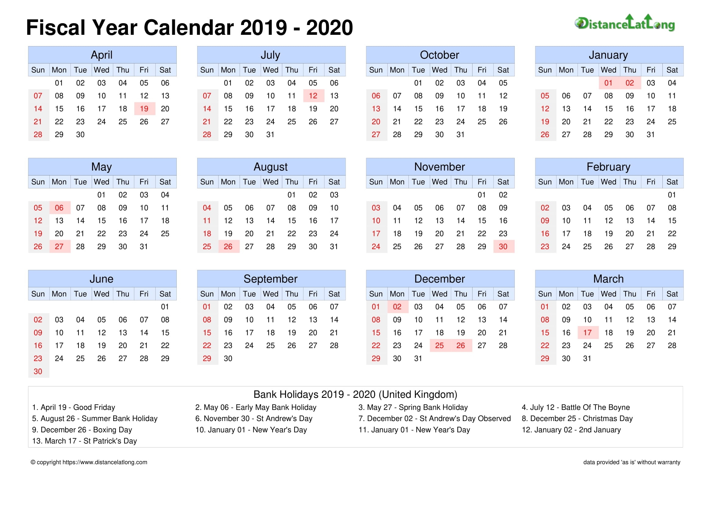 2020 United Kingdom Fiscal Calendar United Kingdom Fiscal Free Uk Calendar Templates