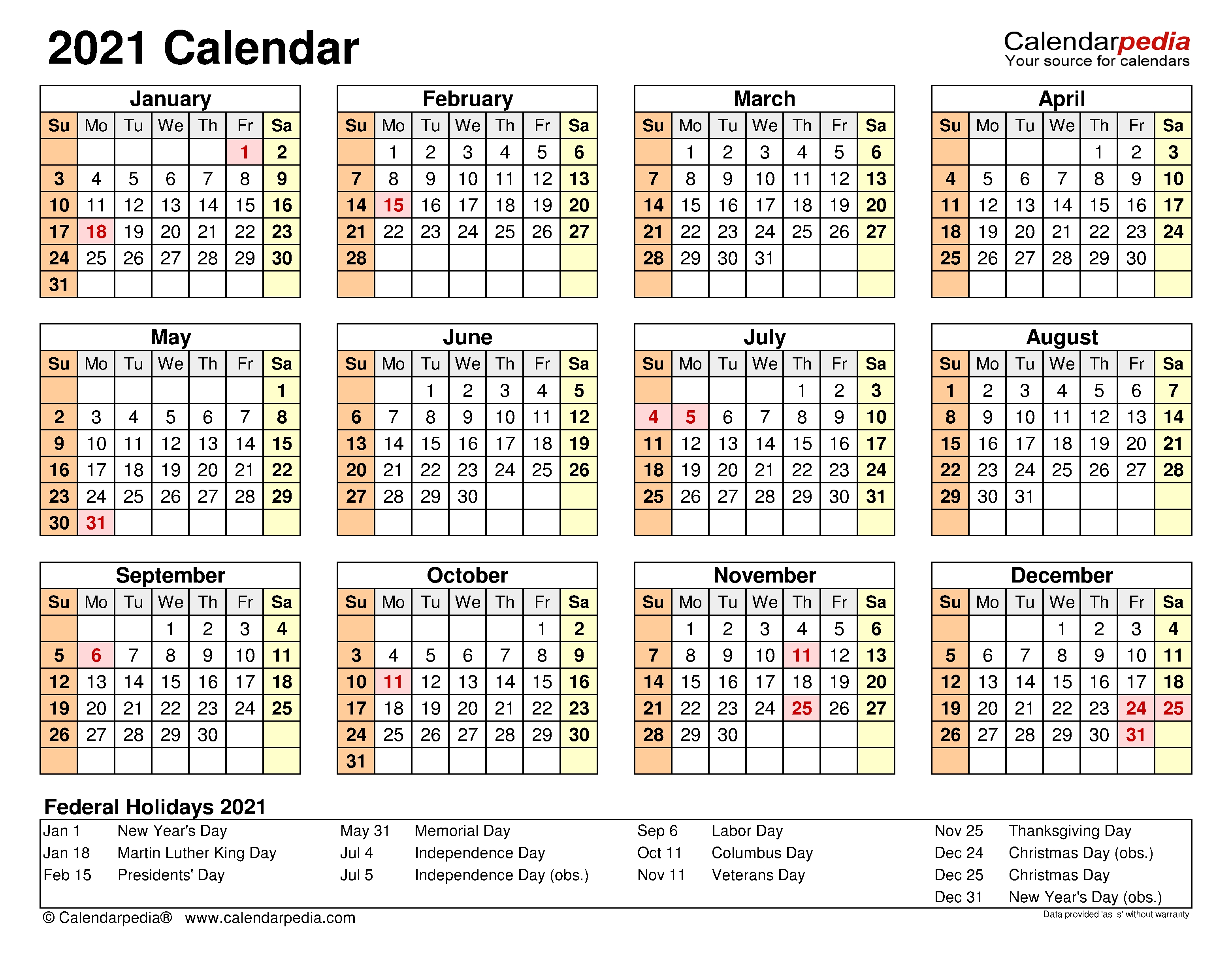 2021 Calendar - Free Printable Excel Templates - Calendarpedia Calendario 2021 Excel