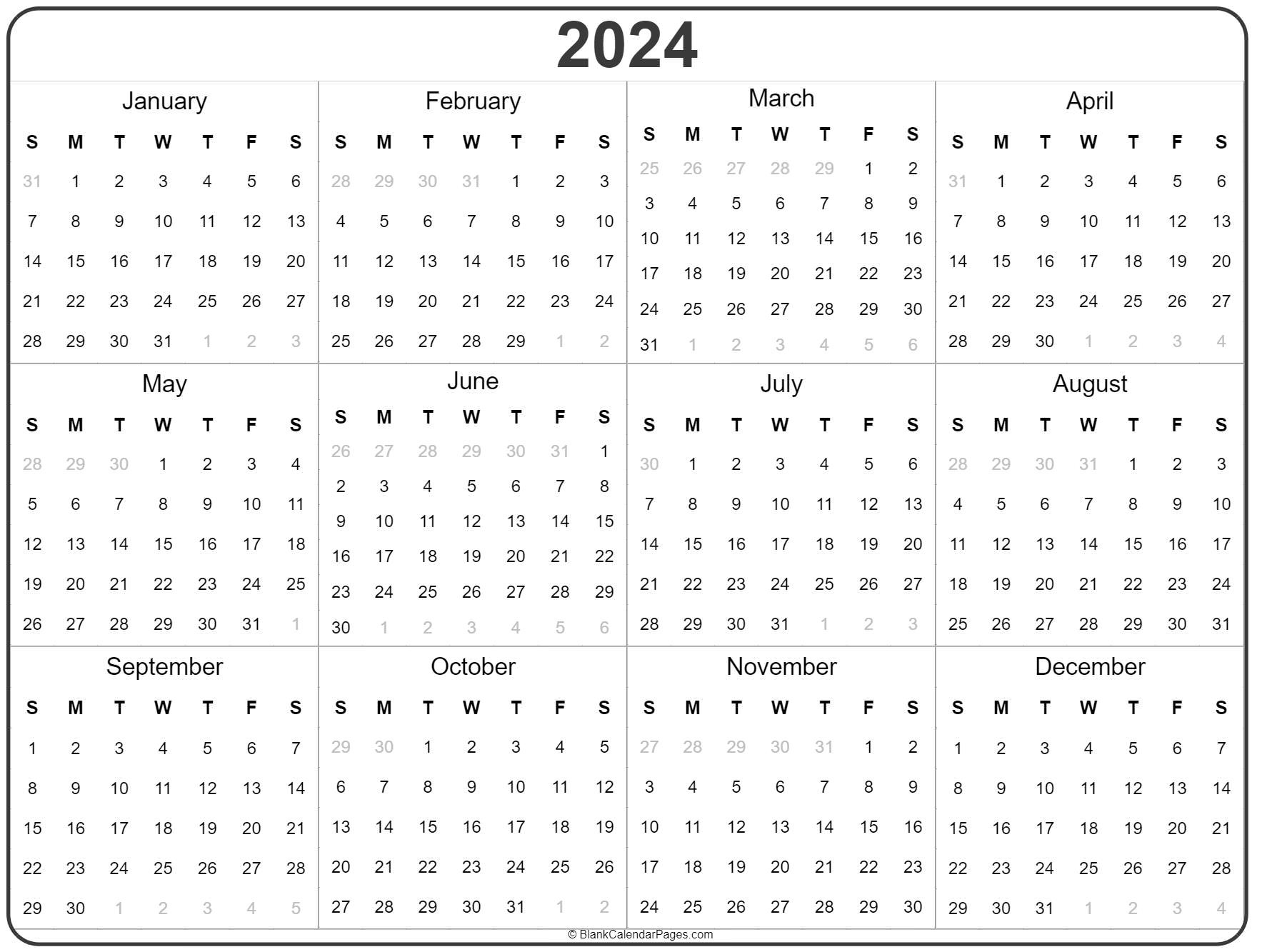 5 Year Calendar Template Printable Blank Calendar Template