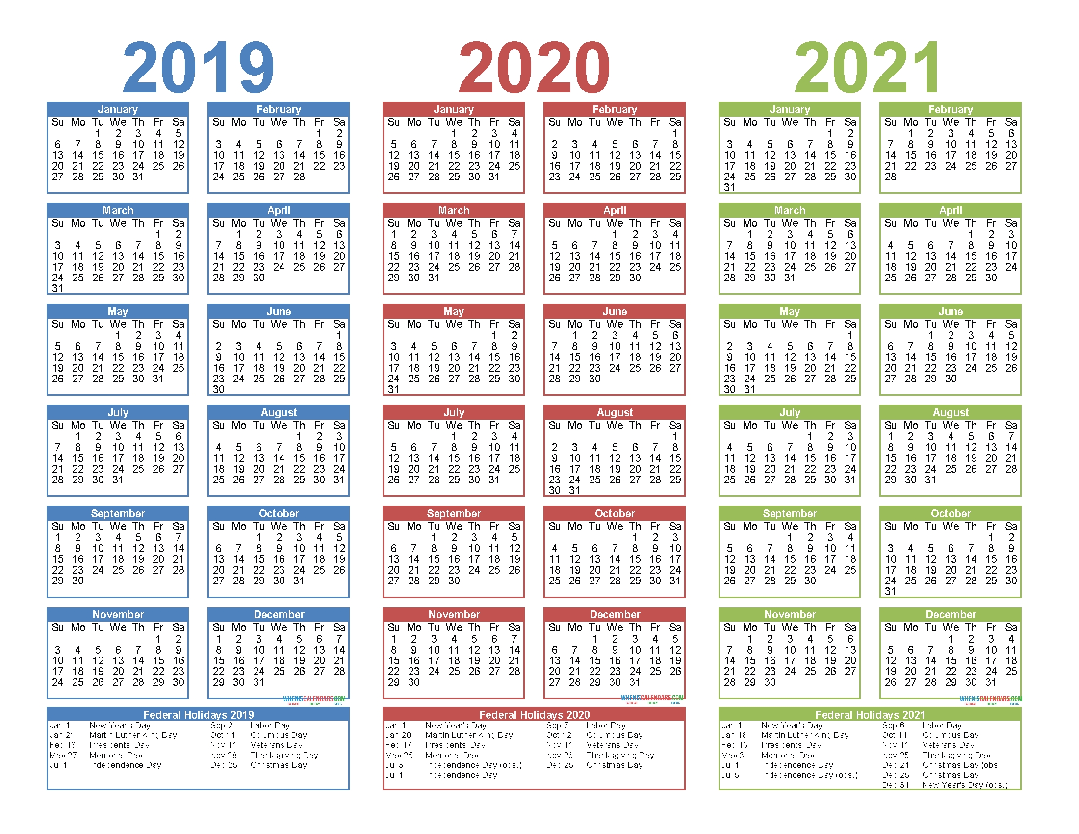 3 Year Calendar Printable 2019 2020 2021 Free Calendar Template 2 Year Calendar Template
