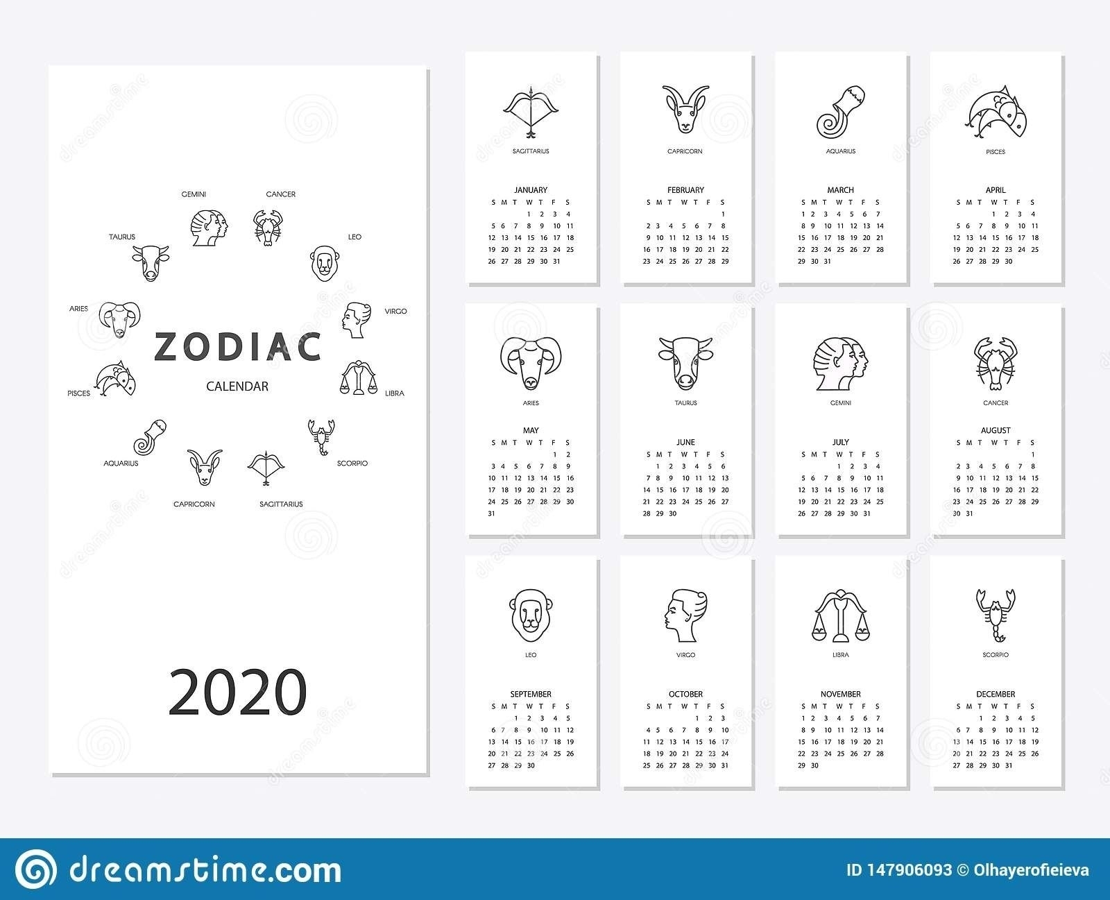 Calendar 2020 Zodiac | Zodiac Calendar, Zodiac Signs New Calendar For Zodiac Signs