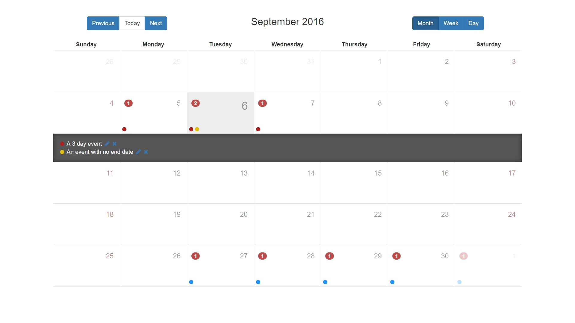 Calendar Component By Angular Expo Angular 4 Calendar Template