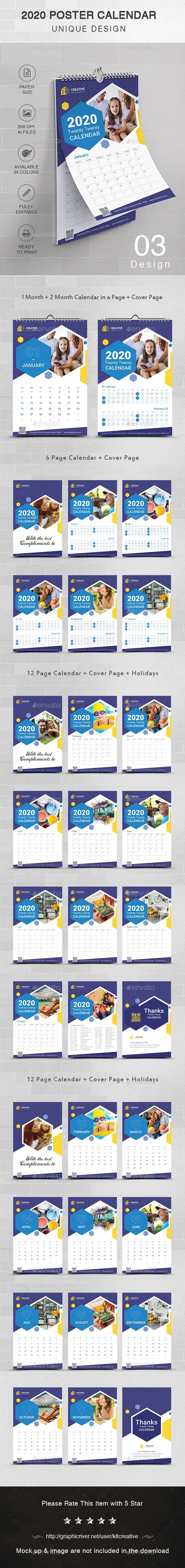 Calendar Poster Graphics, Designs &amp; Templates From Graphicriver Calendar Template Graphic Design