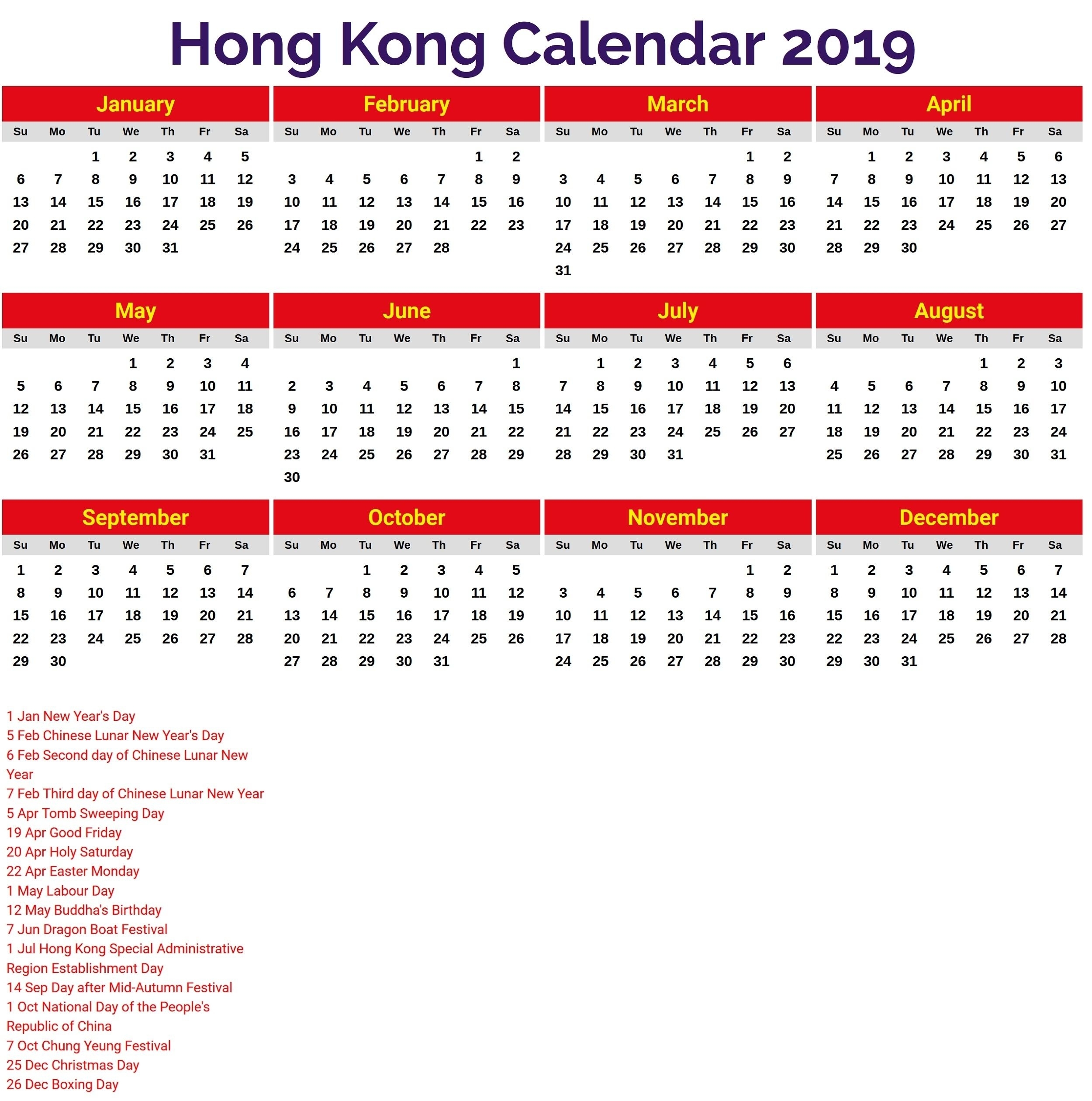 Calendar Printing Hong Kong | Custom Calendar, Calendar 2021 Hong Kong Calendar Excel