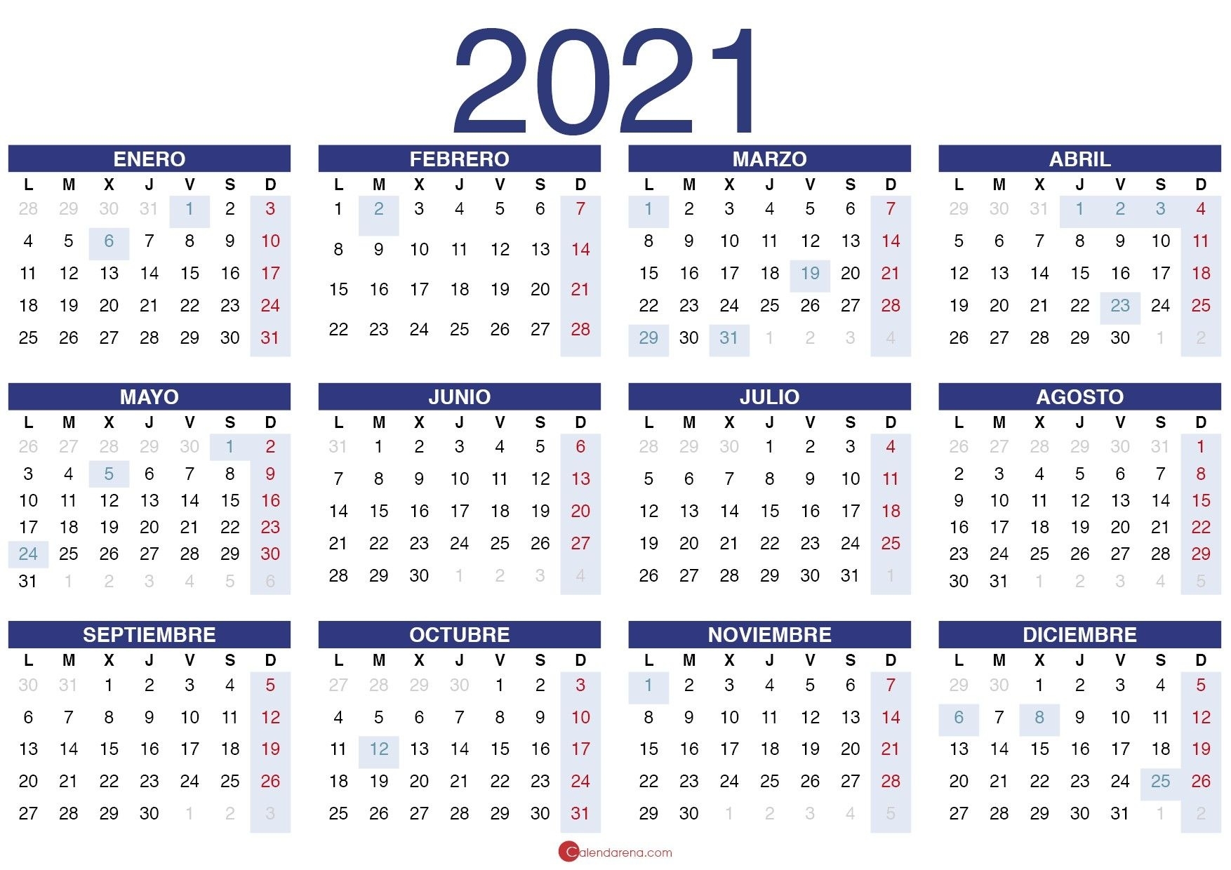 Calendario 2021 Pdf | Calendario, Calendario De Pared Calendario Juliano 2021