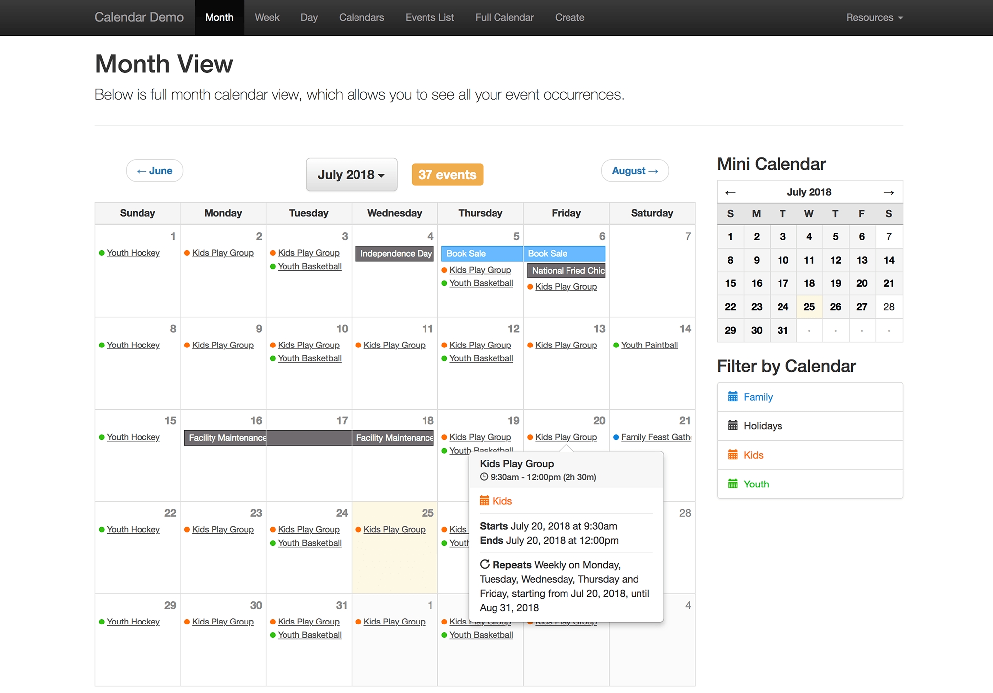 Craft Calendar 2.X - Calendar.month Function | Solspace Calendar Template With Recurring Events