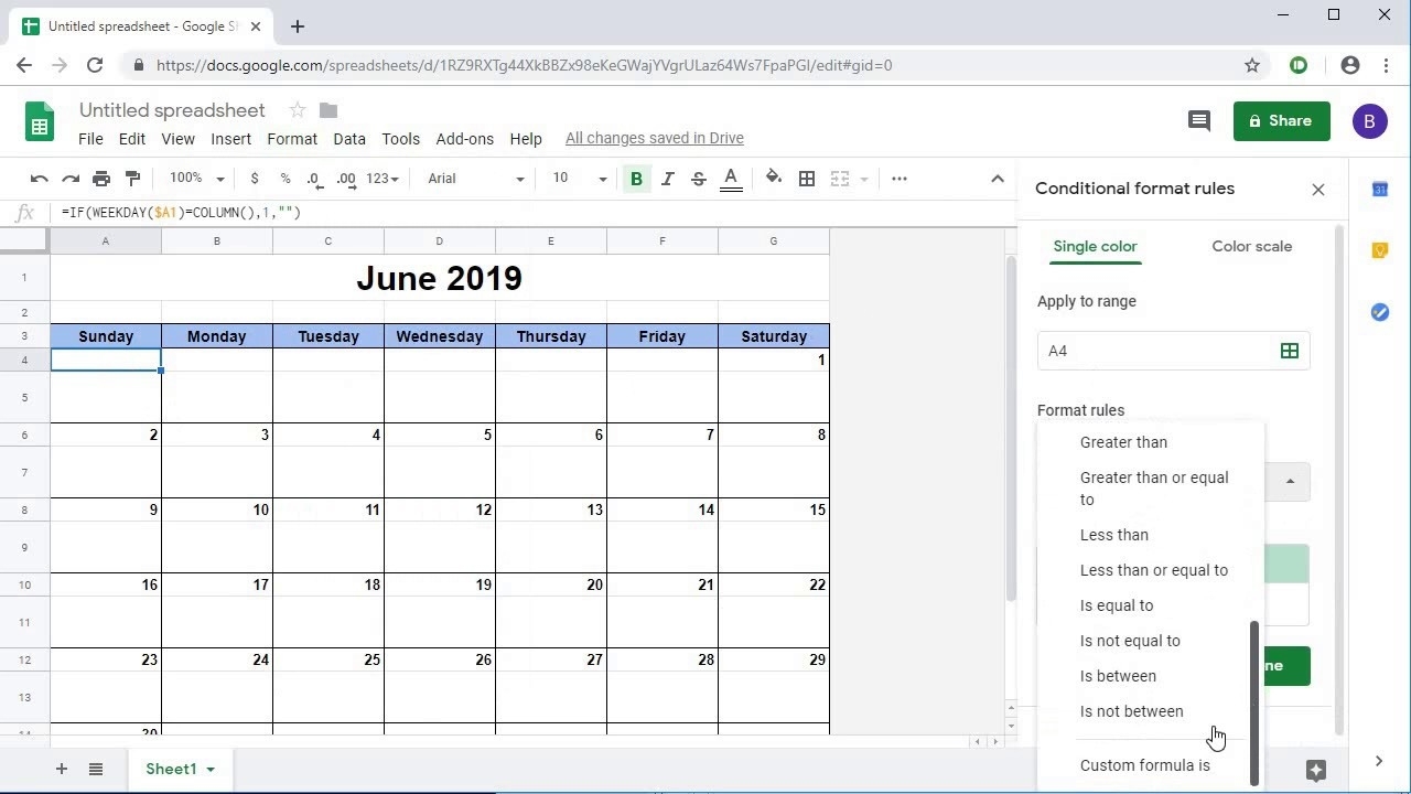 Creating A Dynamic Monthly Calendar In Google Sheets Calendar Template On Google Sheets